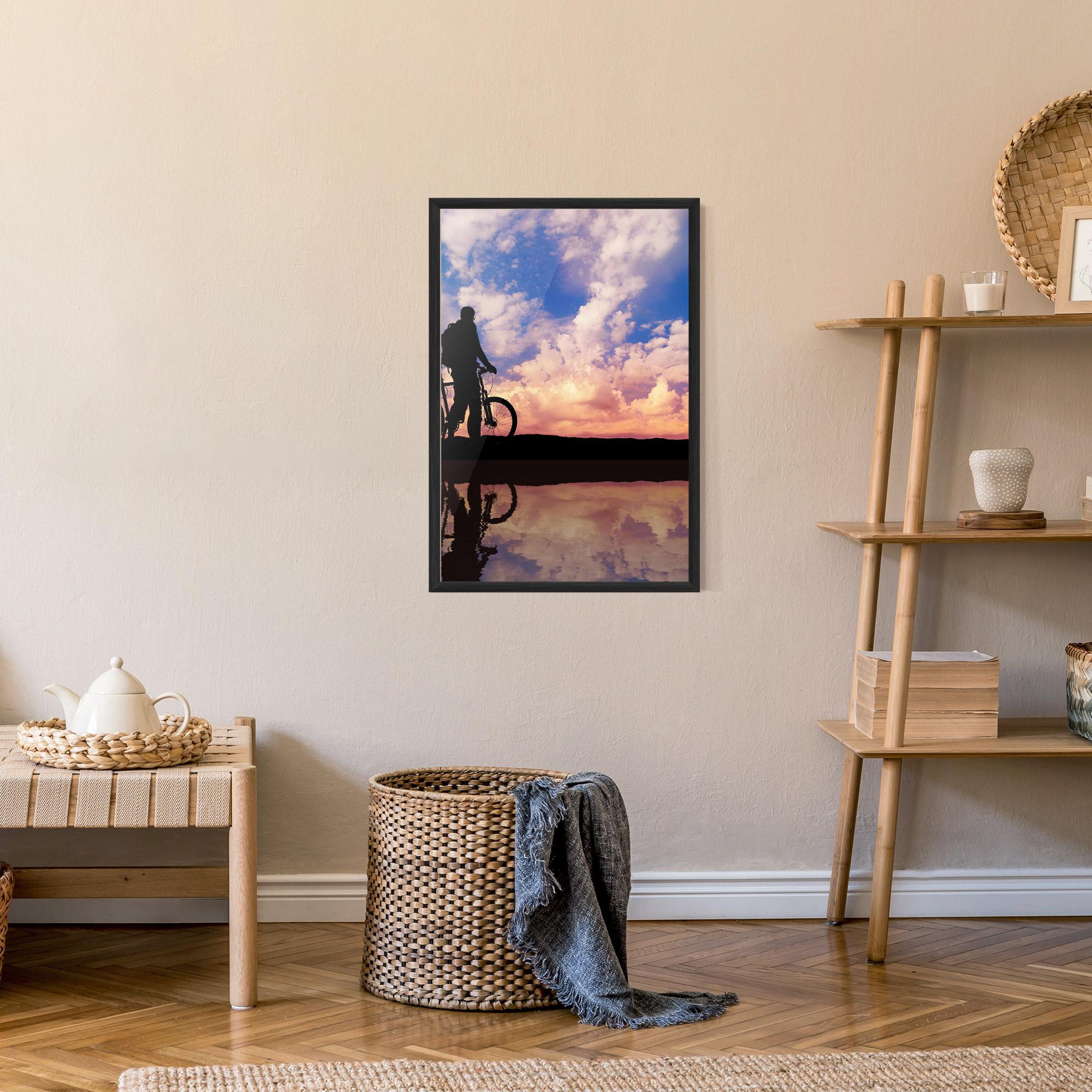 Poster Înrămat Bike Sunset mockup 9