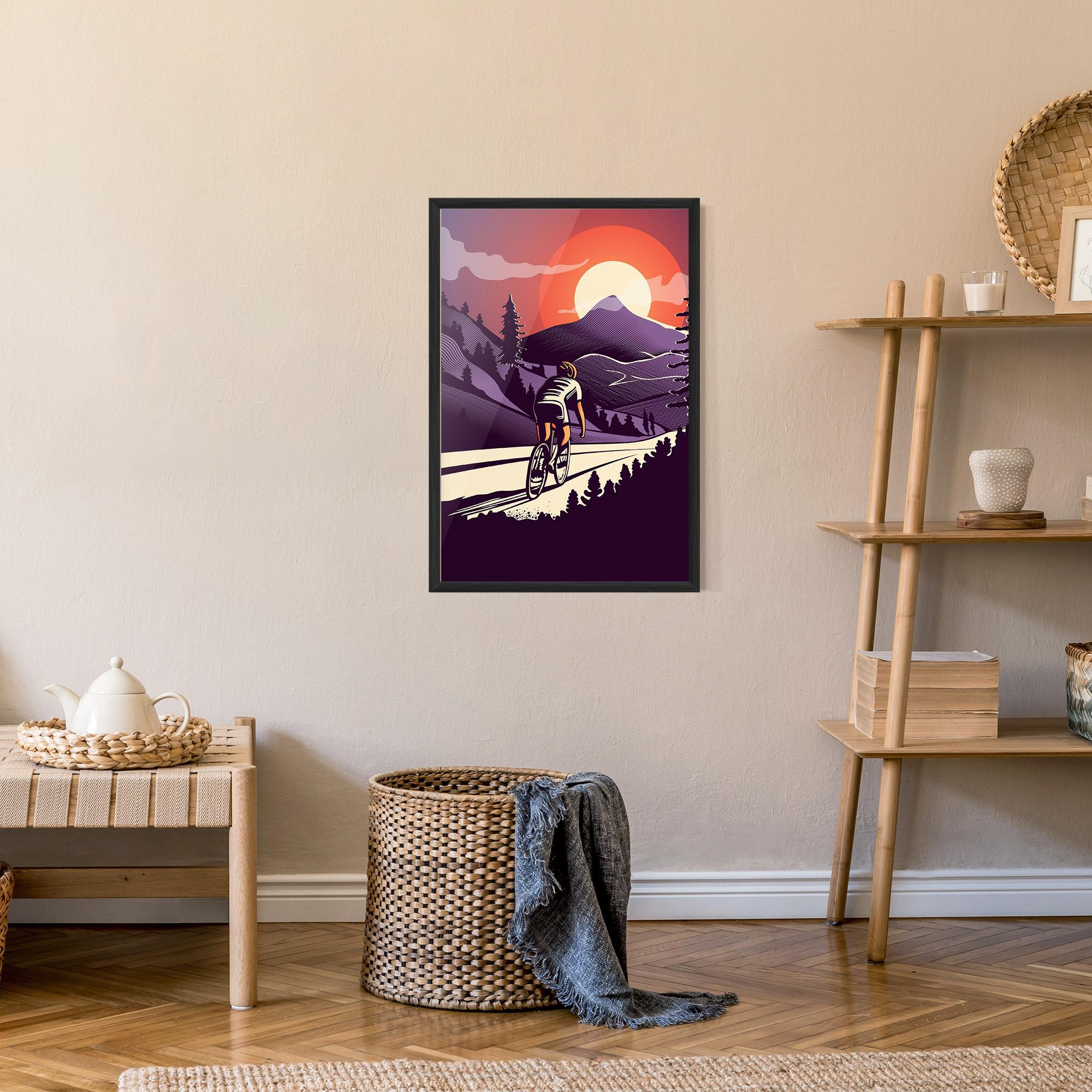 Poster Înrămat Cycling Sunset mockup 9