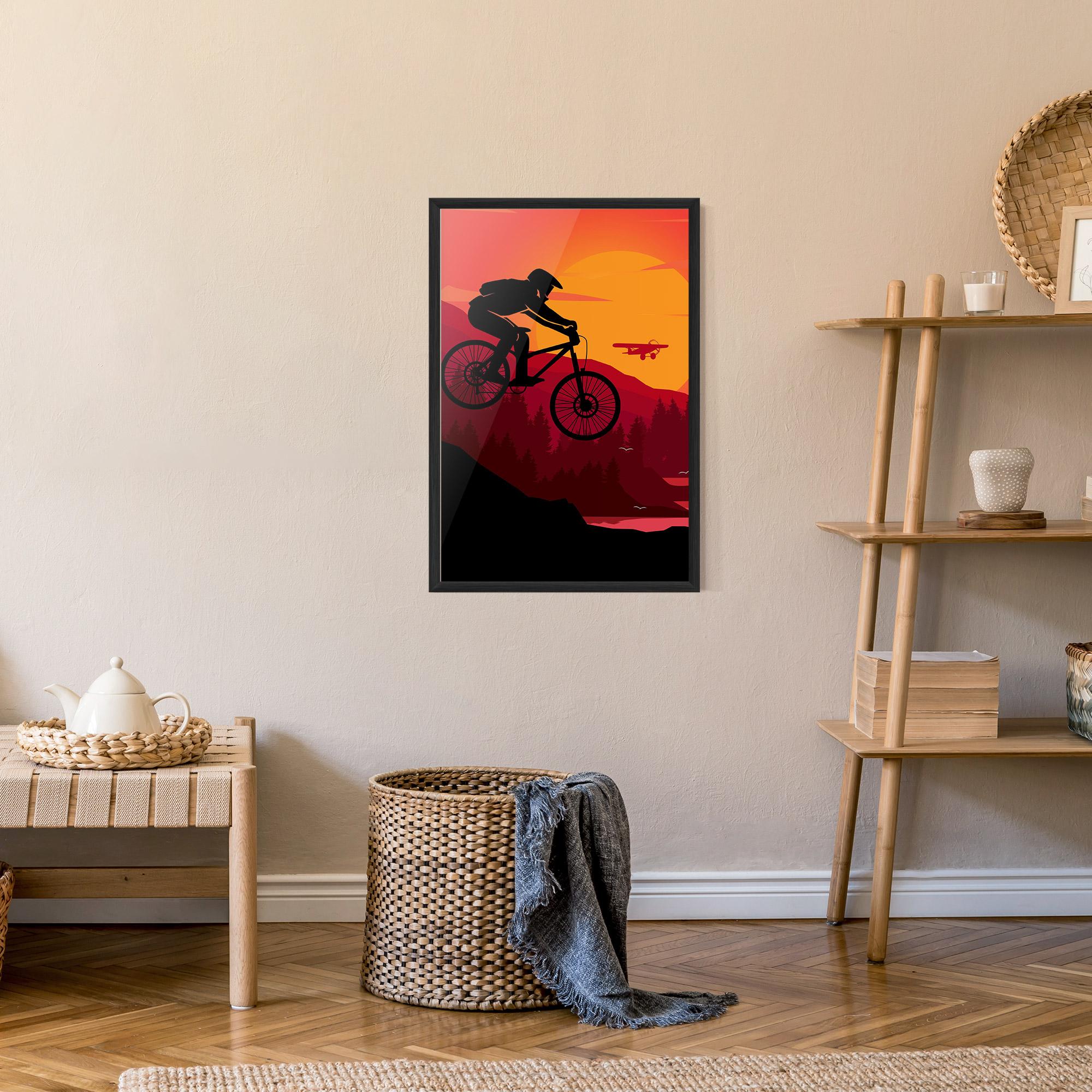 Poster Înrămat Mountain Bike Sunset mockup 9