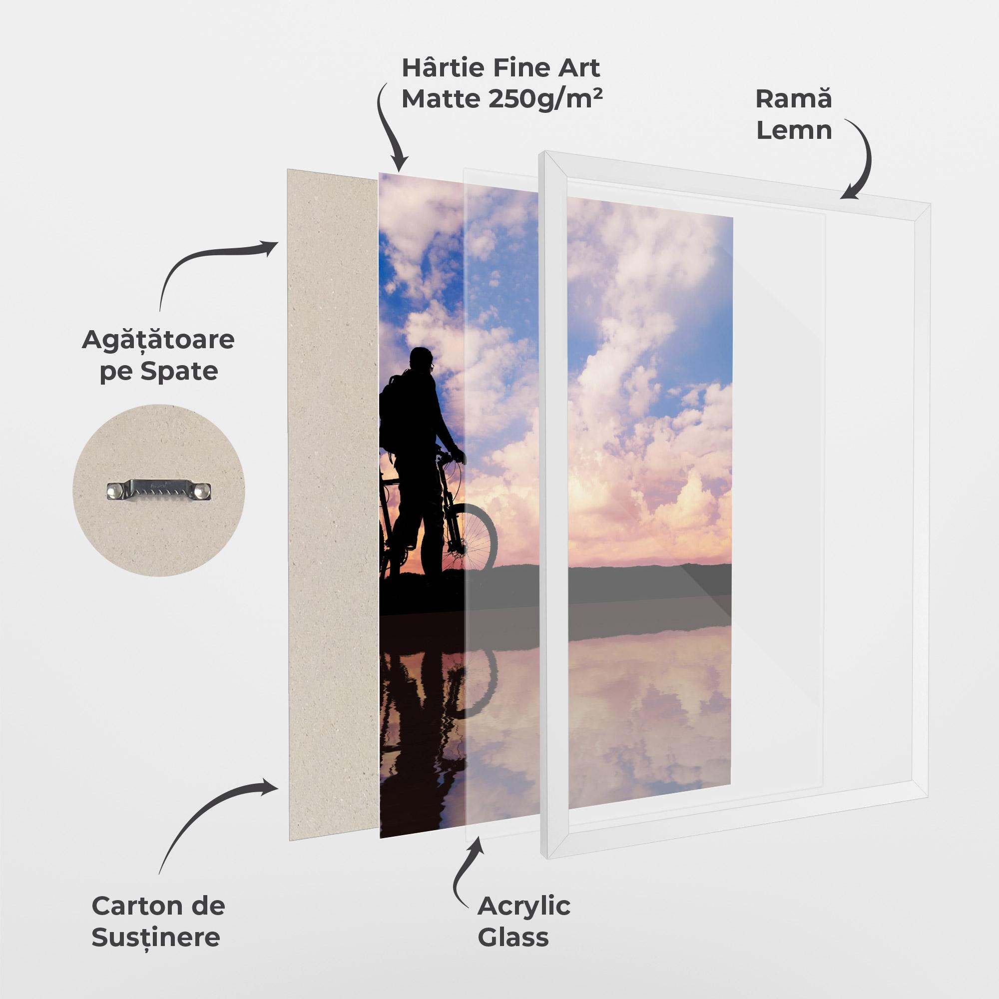 Poster Înrămat Bike Sunset mockup 1