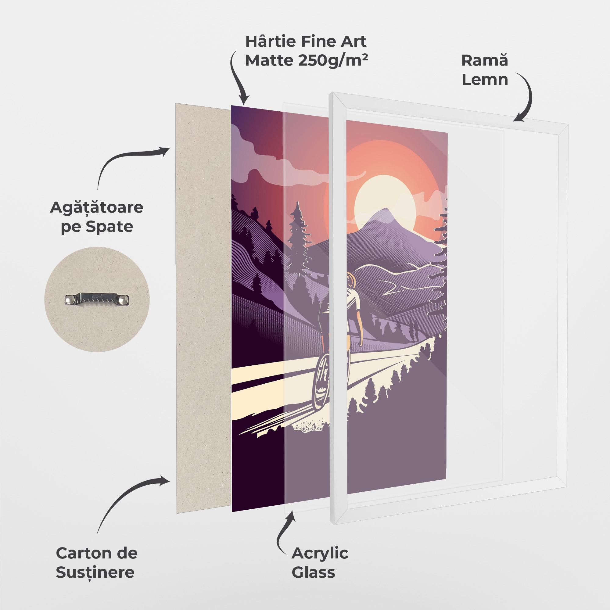 Poster Înrămat Cycling Sunset mockup 1