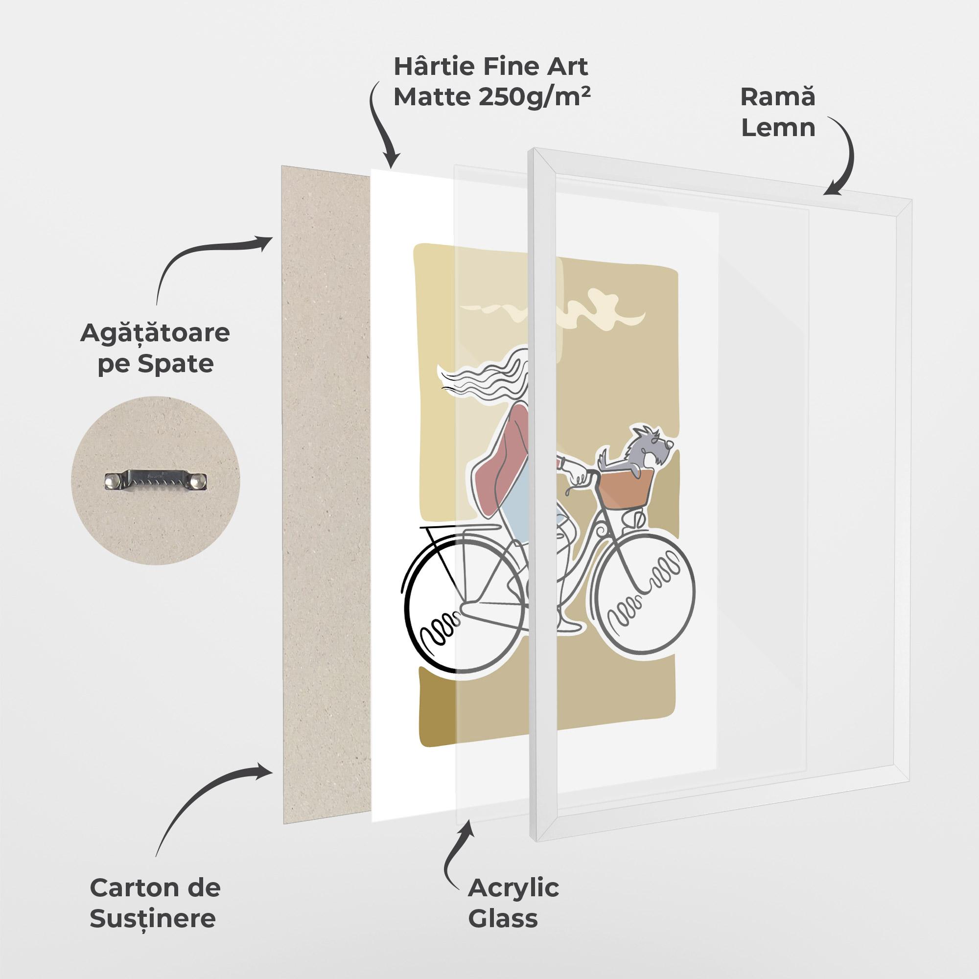 Poster Înrămat Dog On Bike mockup 1