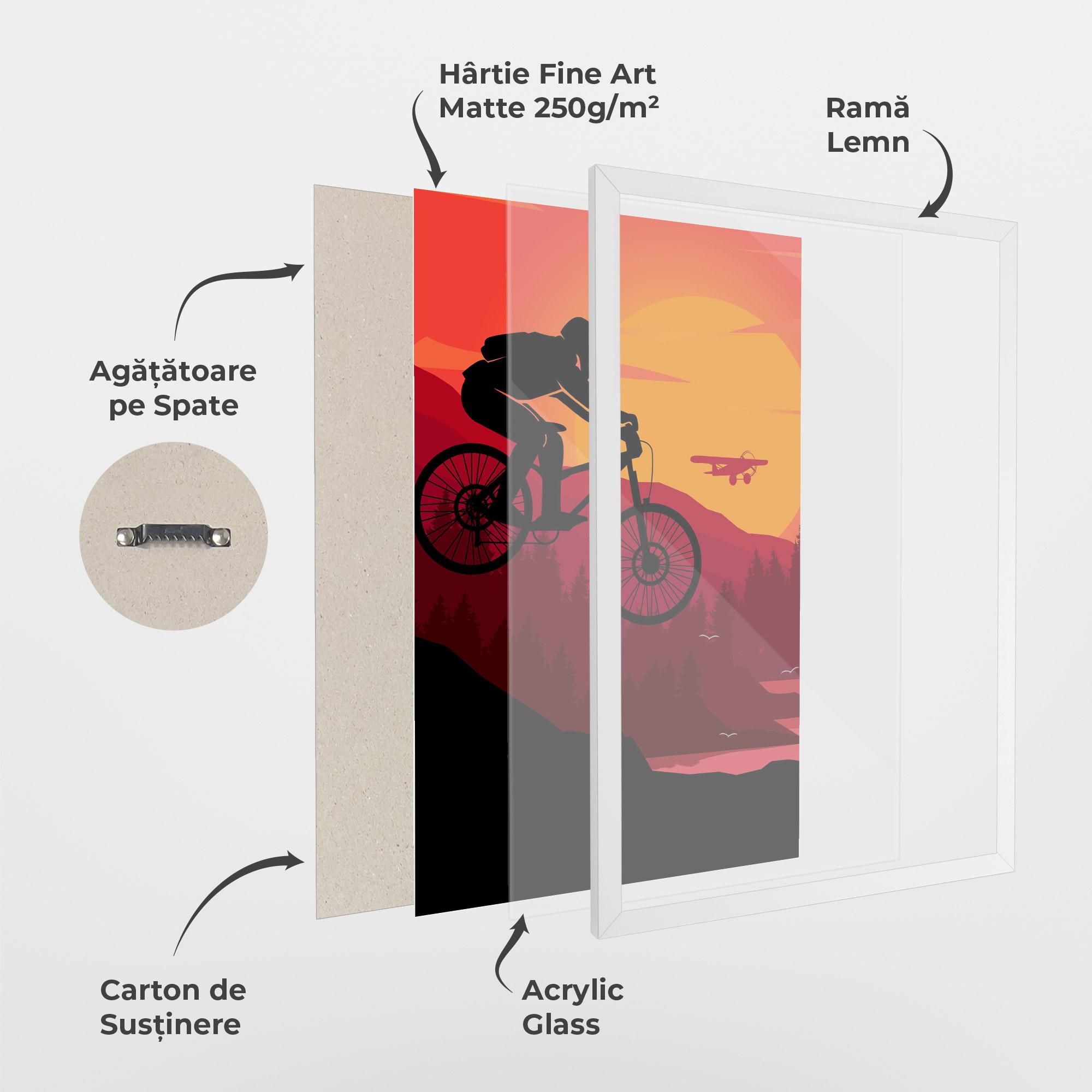 Poster Înrămat Mountain Bike Sunset mockup 1