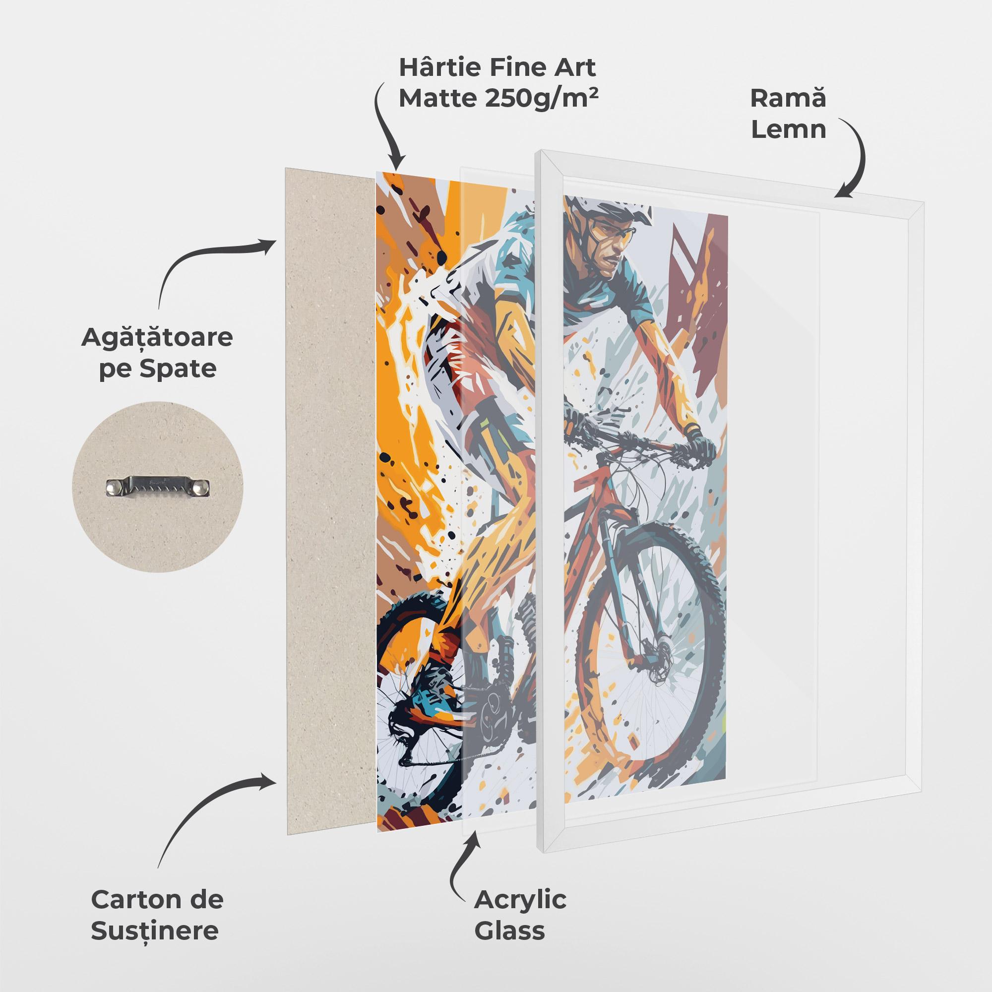 Poster Înrămat Orange Bike Art mockup 1