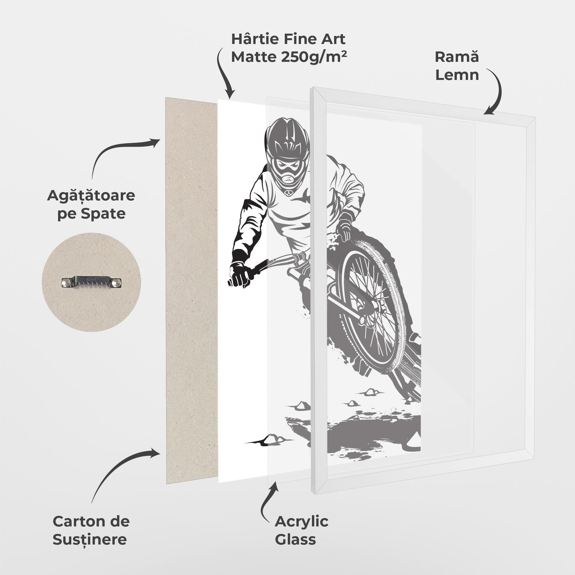 Poster Înrămat Standing Downhill mockup 1