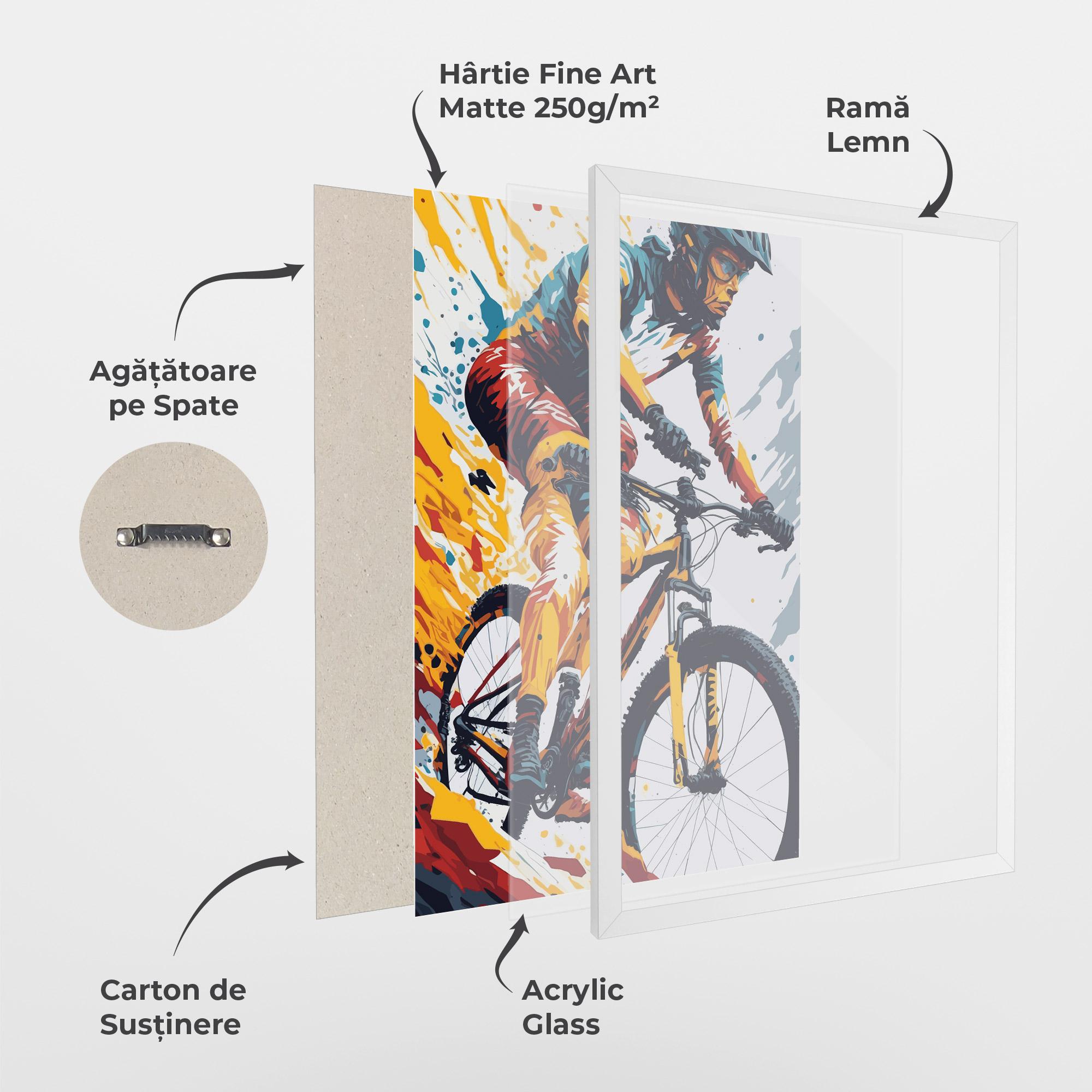 Poster Înrămat Yellow Bike Art mockup 1