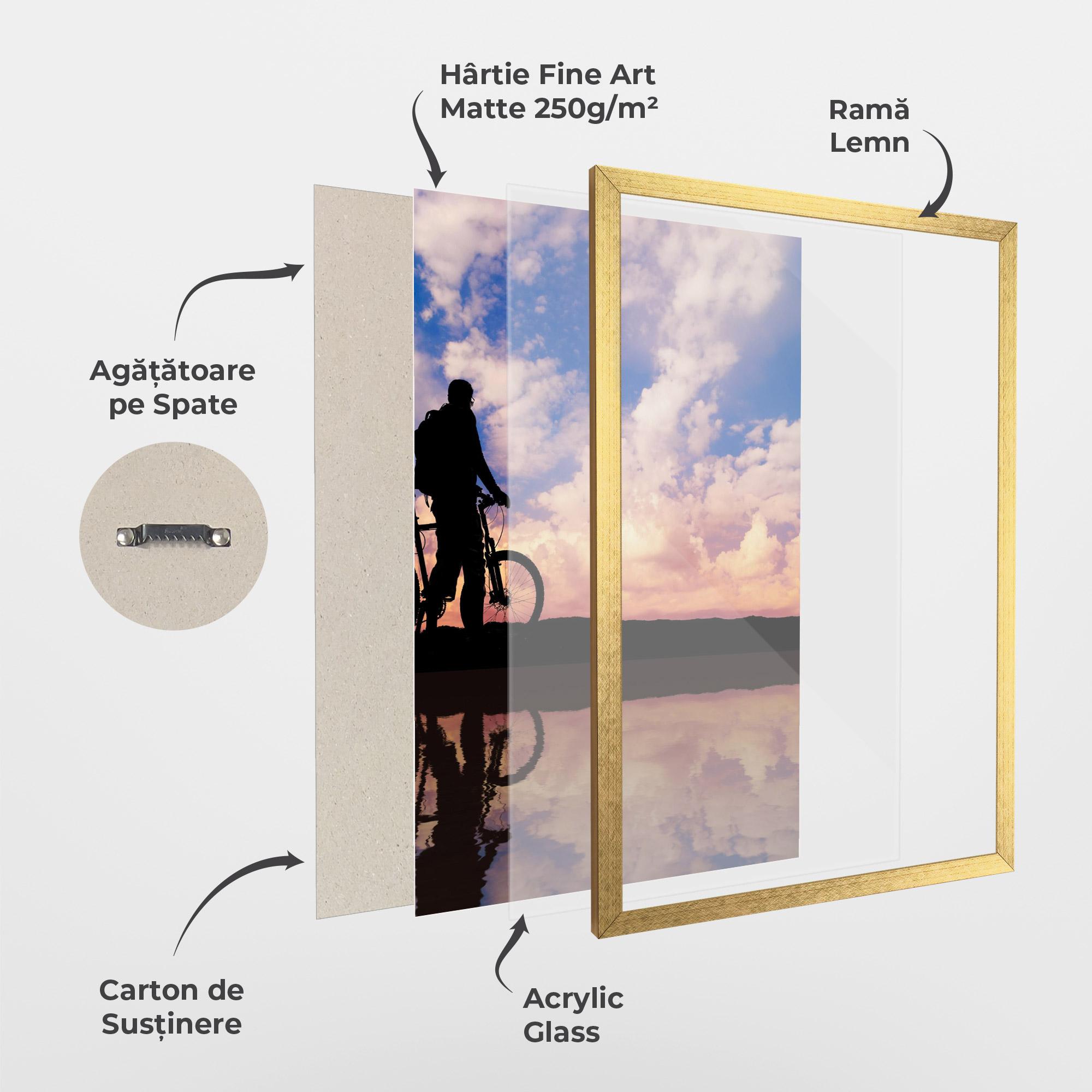 Poster Înrămat Bike Sunset mockup 1
