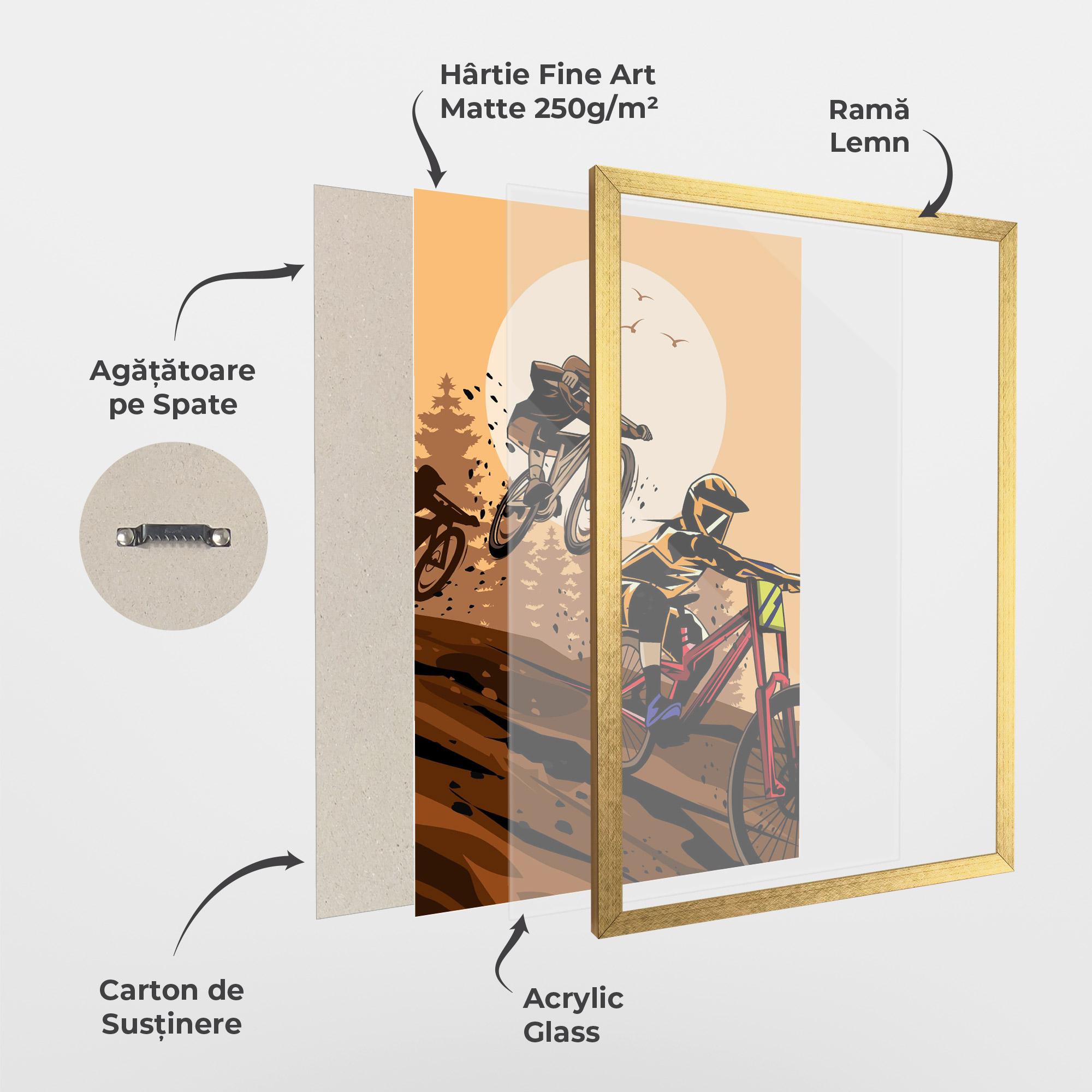 Poster Înrămat Downhill Bike mockup 1