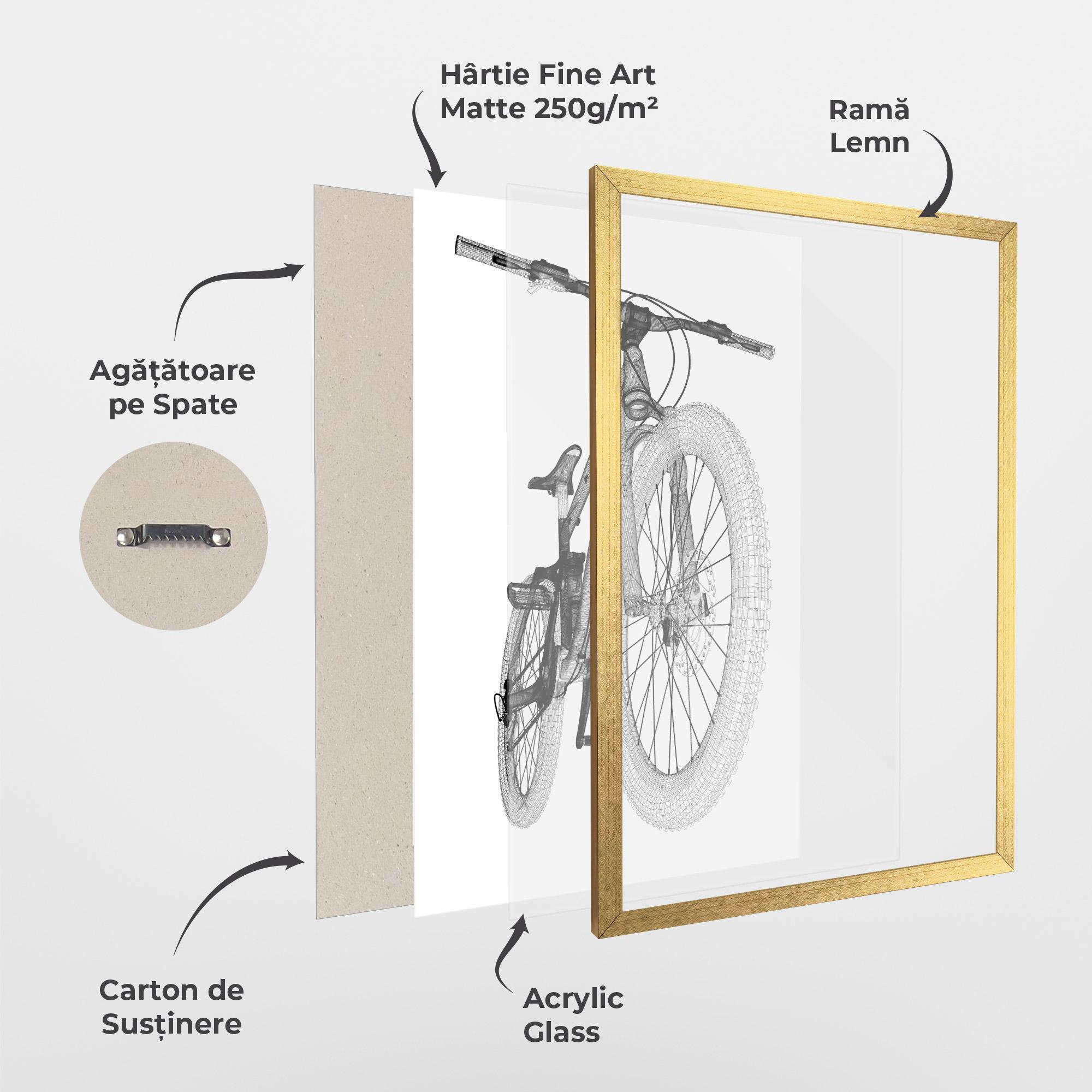 Poster Înrămat Mountain Bicycle 3d Model mockup 1