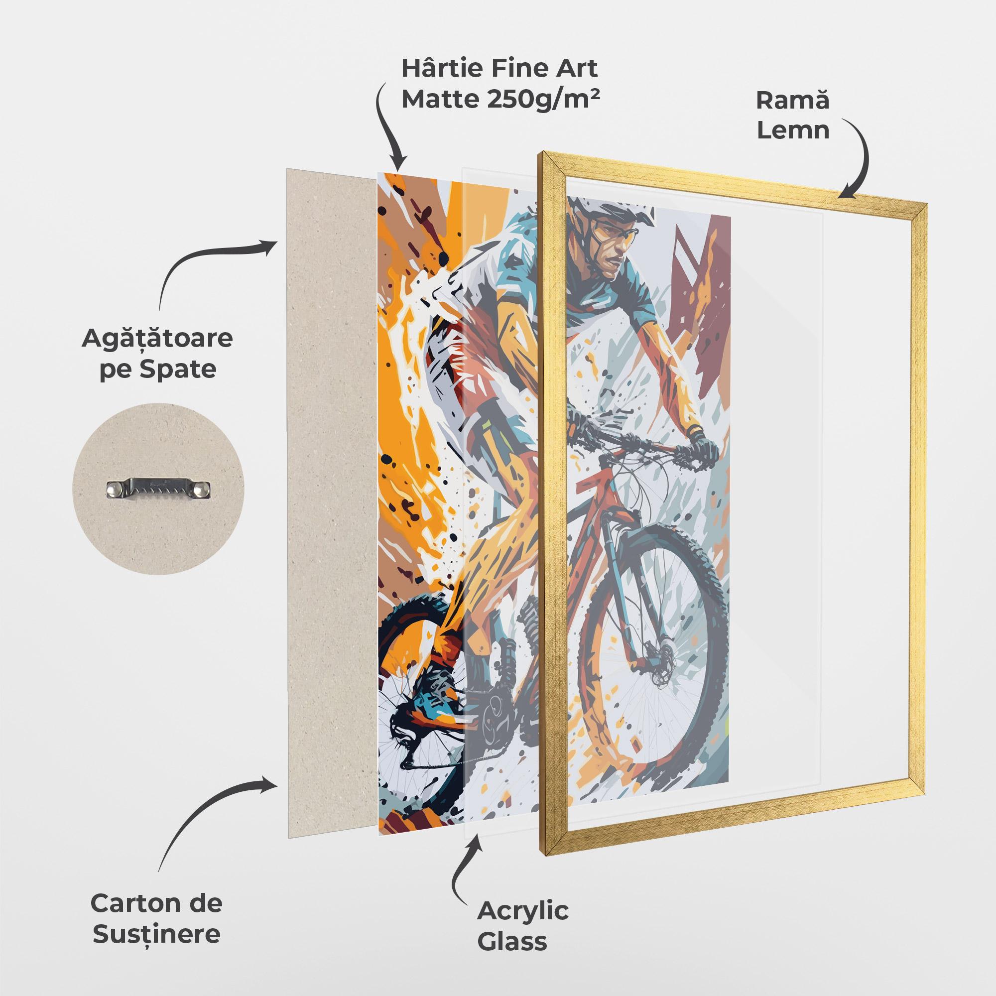 Poster Înrămat Orange Bike Art mockup 1