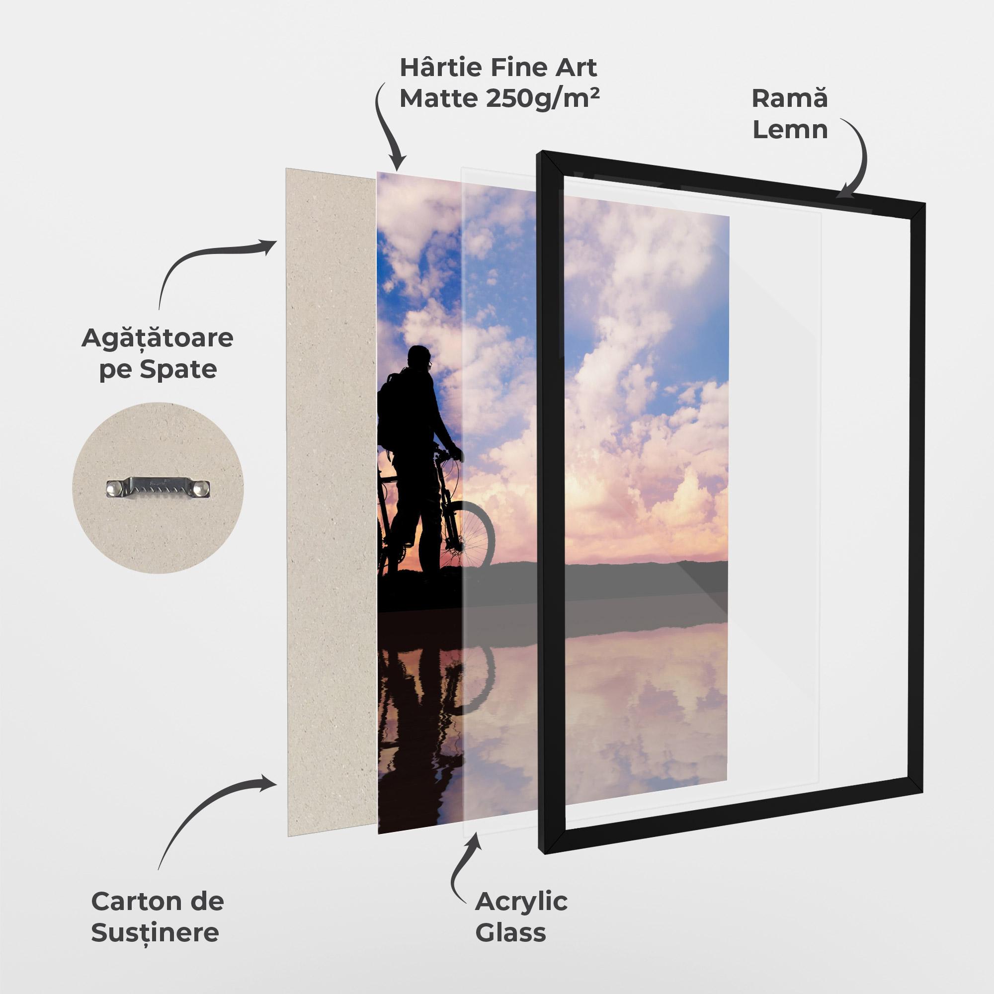 Poster Înrămat Bike Sunset mockup 1