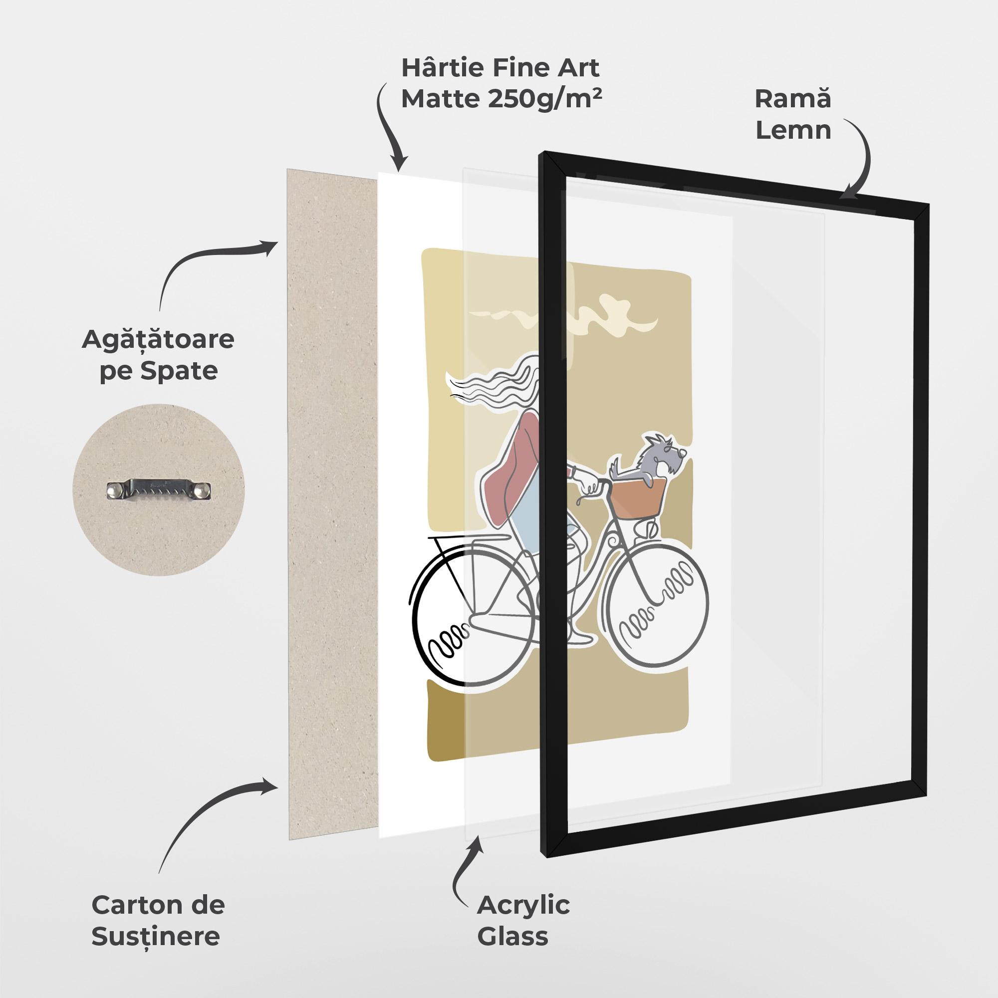 Poster Înrămat Dog On Bike mockup 1