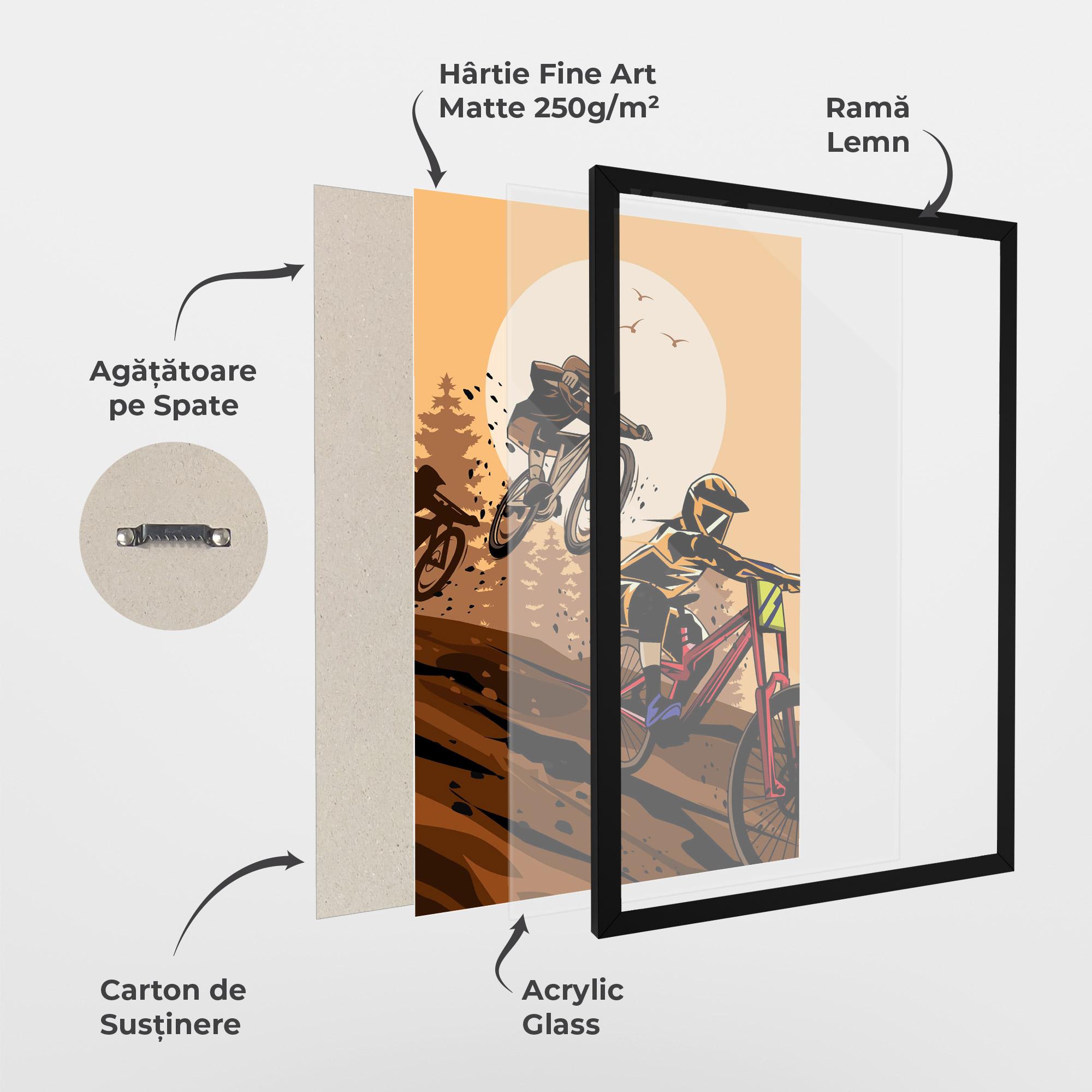 Poster Înrămat Downhill Bike mockup 1