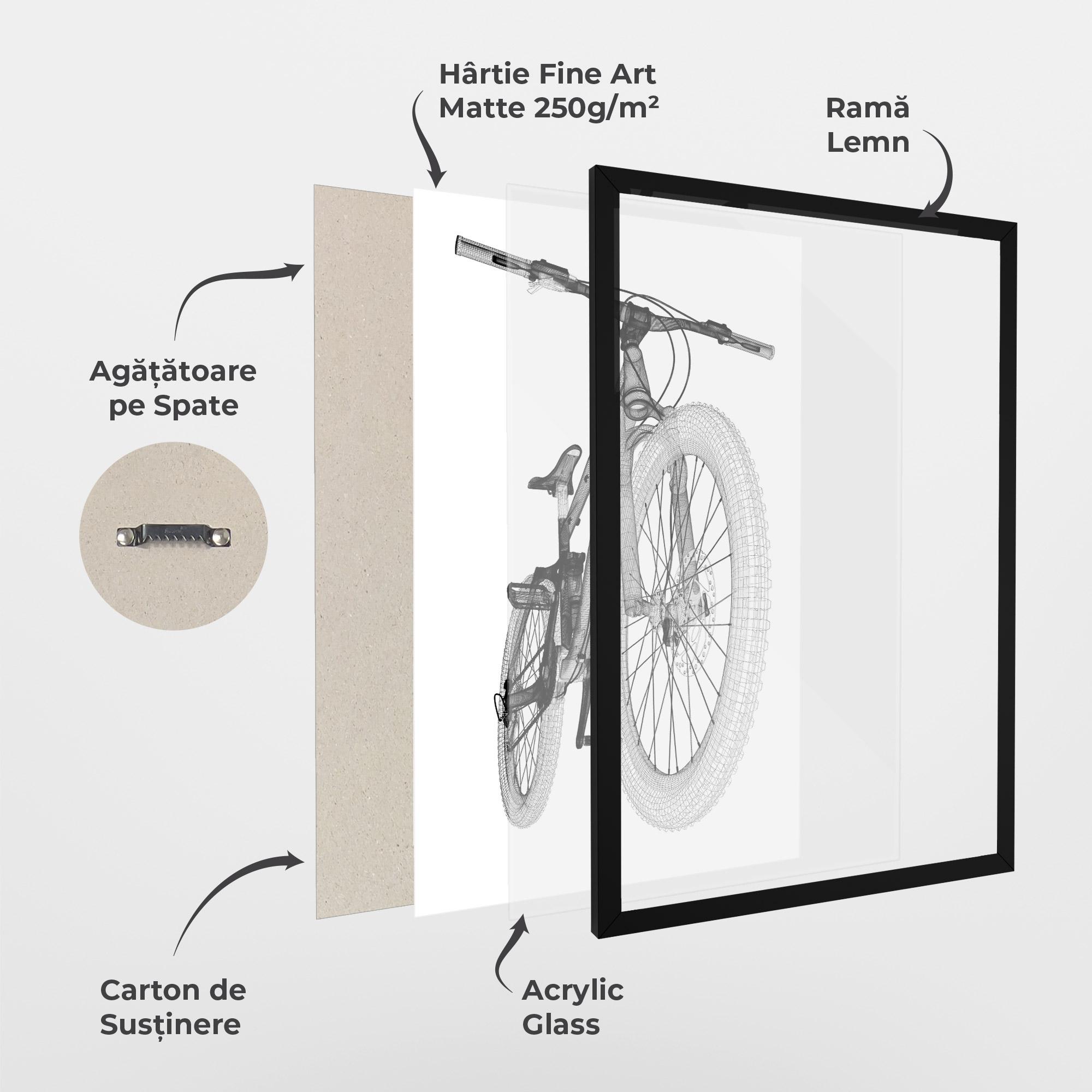 Poster Înrămat Mountain Bicycle 3d Model mockup 1
