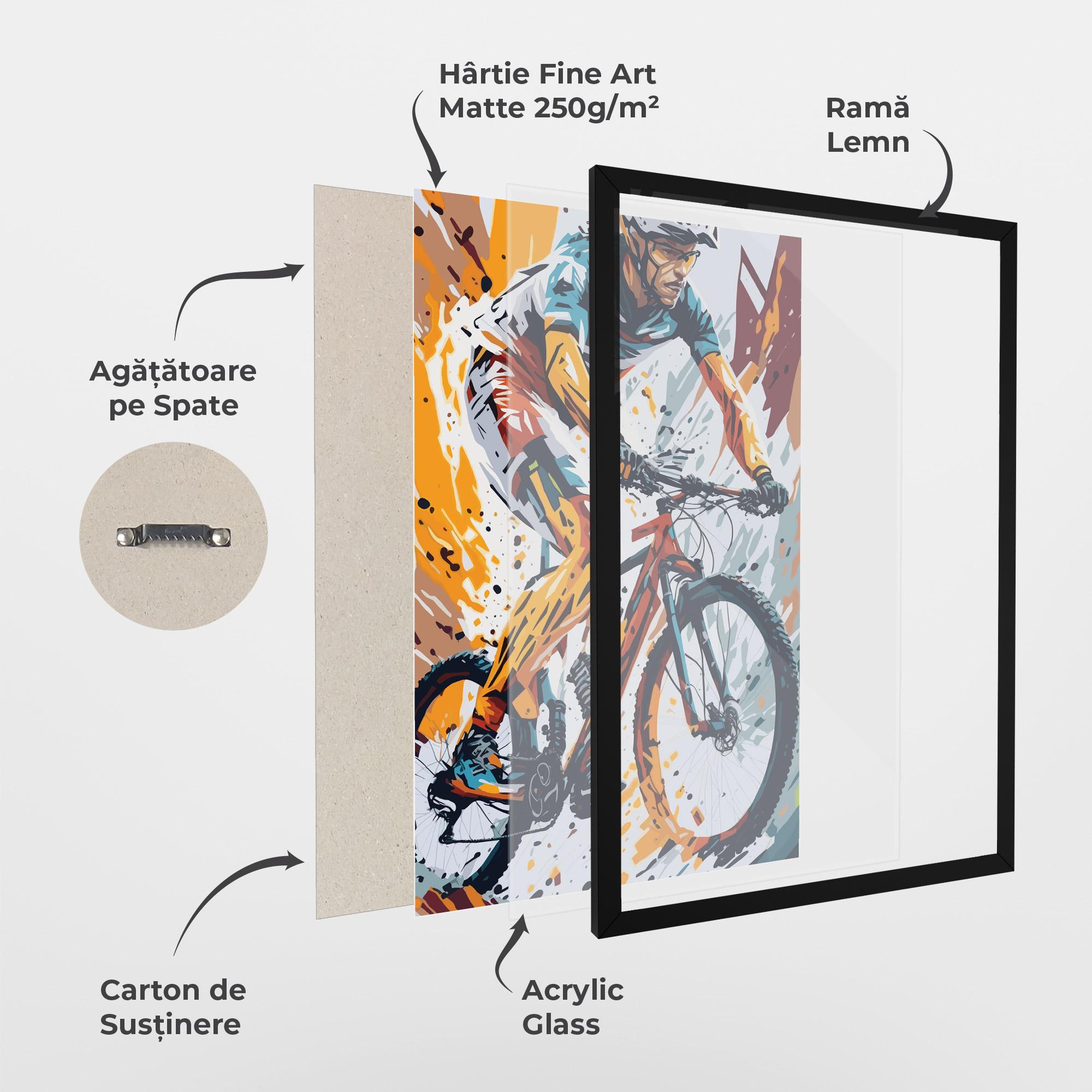 Poster Înrămat Orange Bike Art mockup 1
