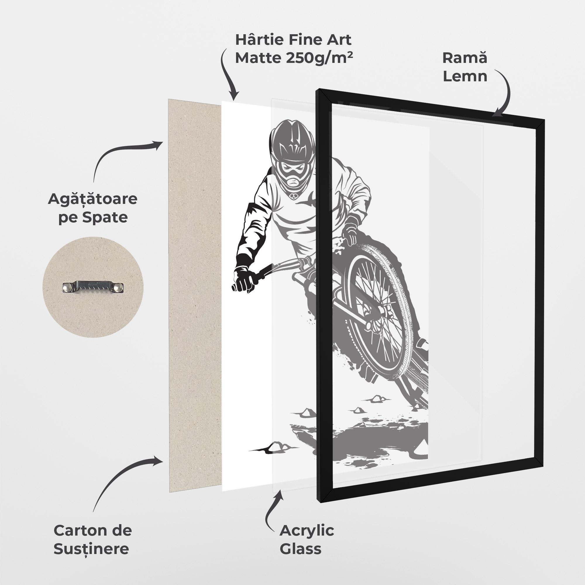 Poster Înrămat Standing Downhill mockup 1