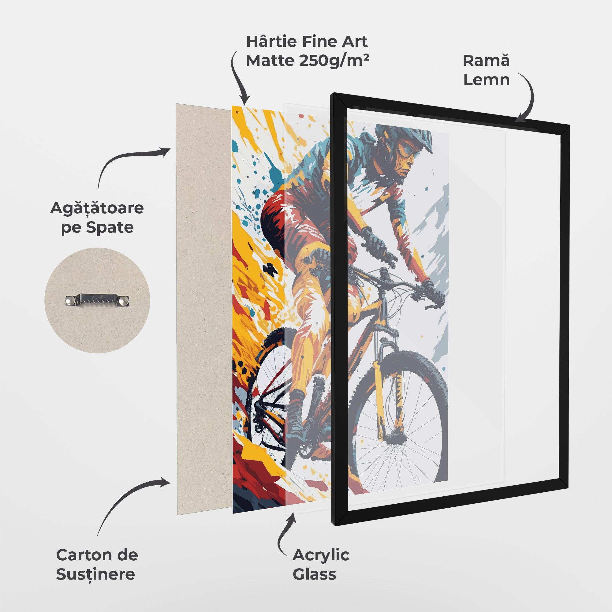 Poster Înrămat Yellow Bike Art mockup 1