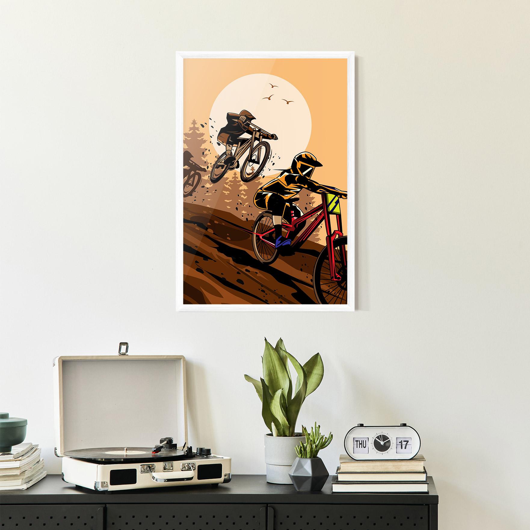 Poster Înrămat Downhill Bike mockup 2