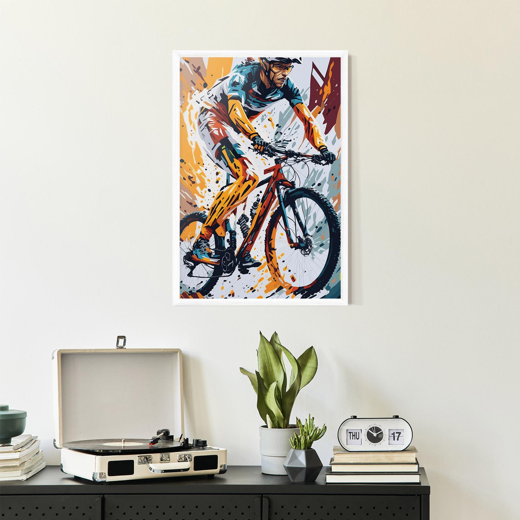 Poster Înrămat Orange Bike Art mockup 2