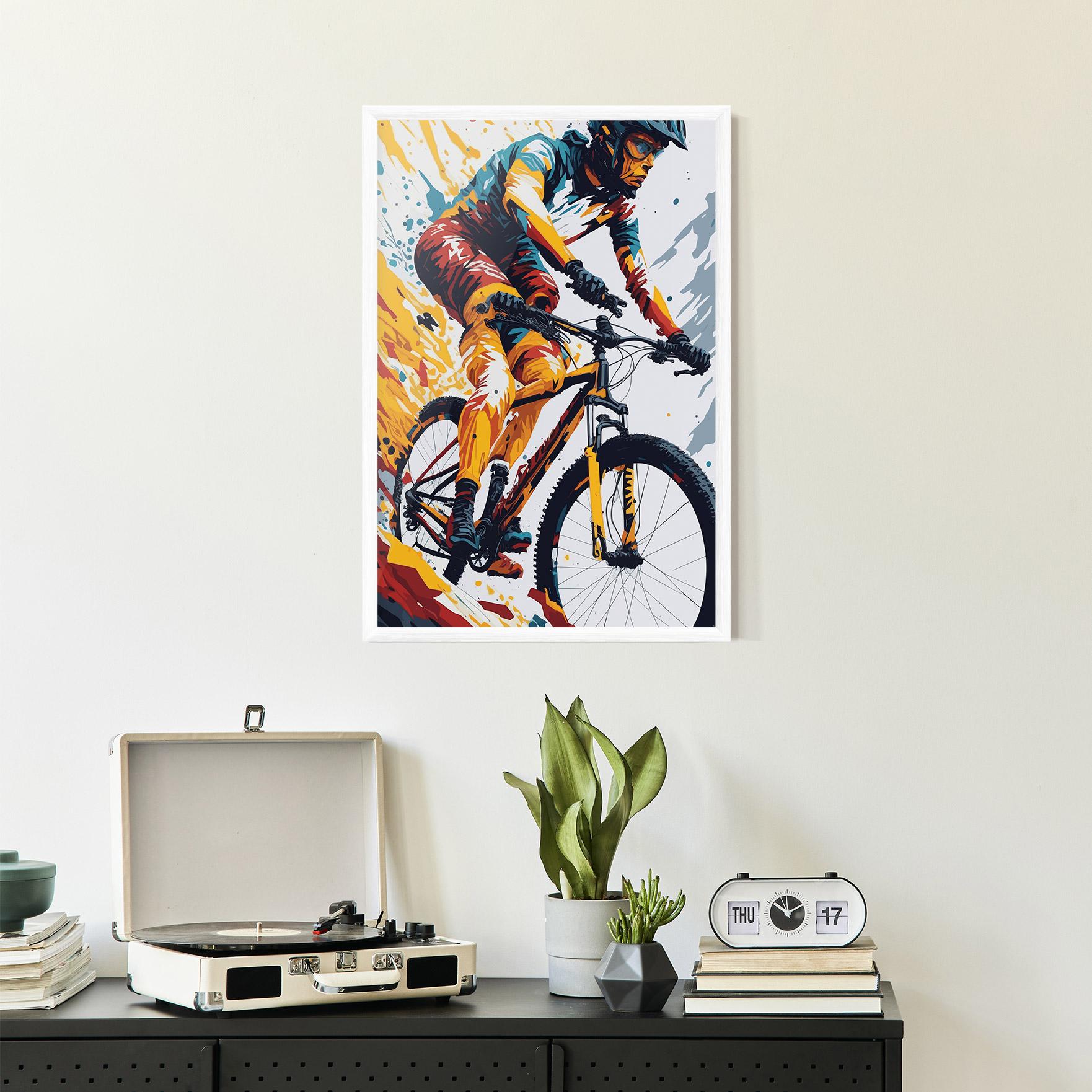 Poster Înrămat Yellow Bike Art mockup 2