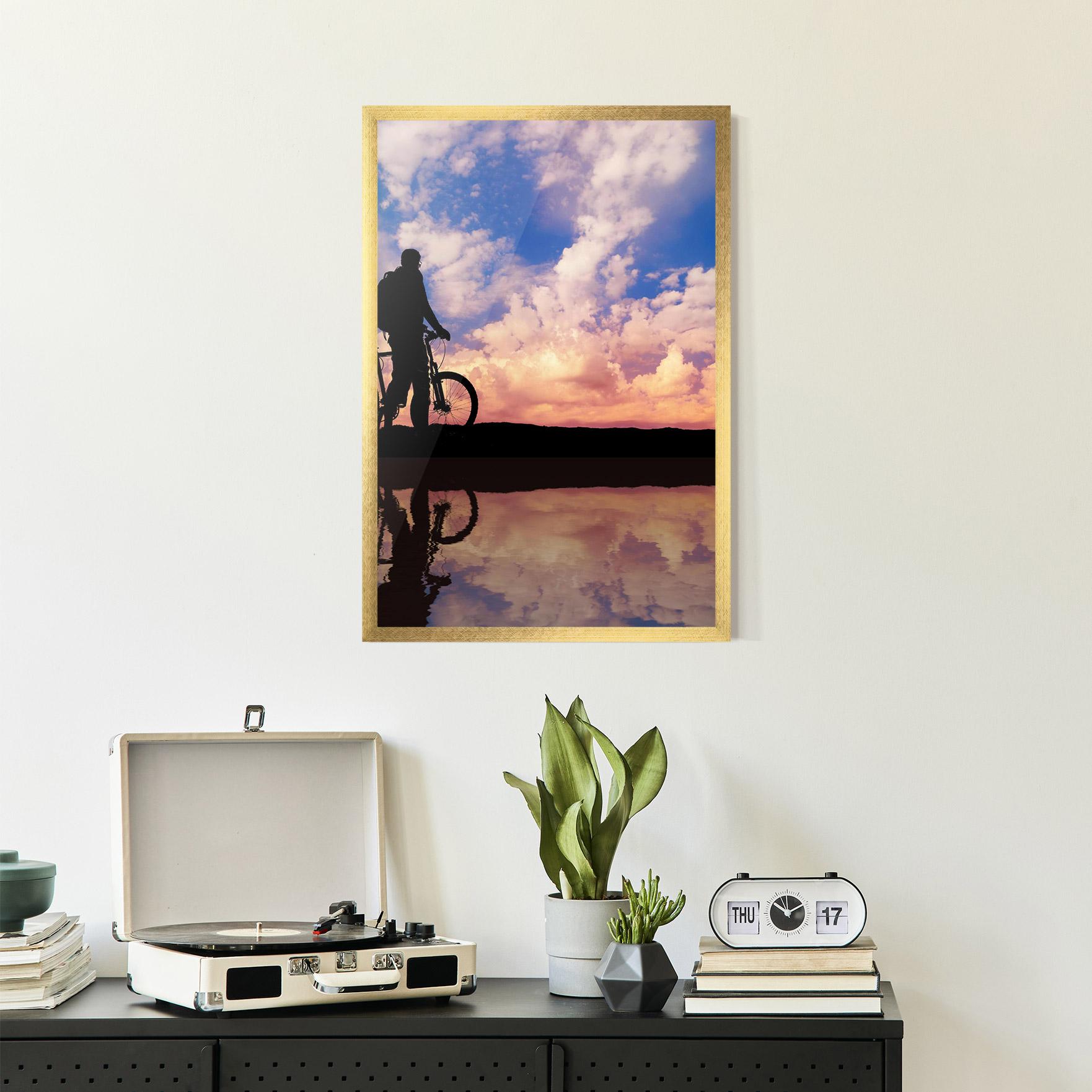 Poster Înrămat Bike Sunset mockup 2