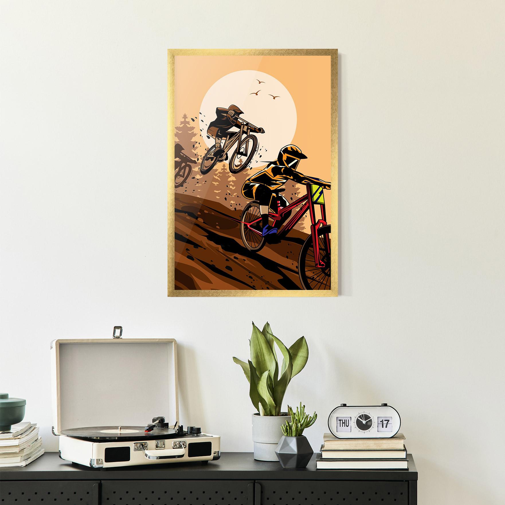 Poster Înrămat Downhill Bike mockup 2