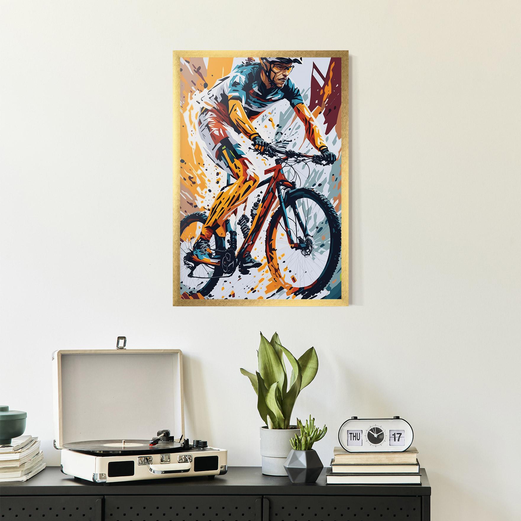 Poster Înrămat Orange Bike Art mockup 2