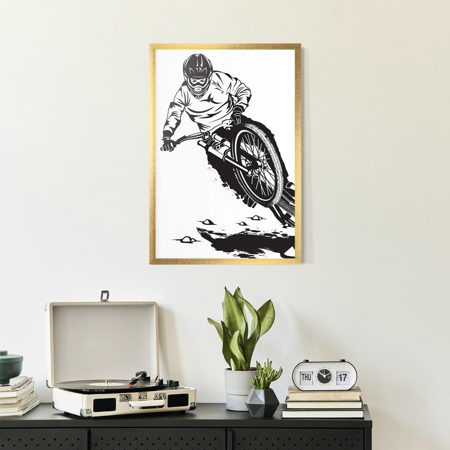 Poster Înrămat Standing Downhill mockup 2