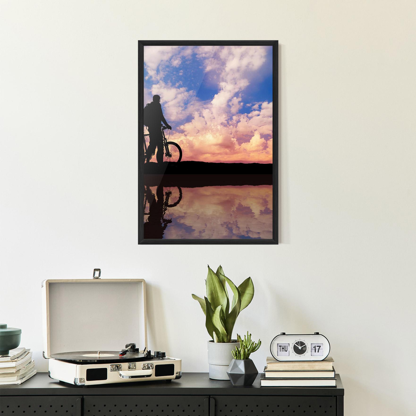 Poster Înrămat Bike Sunset mockup 2