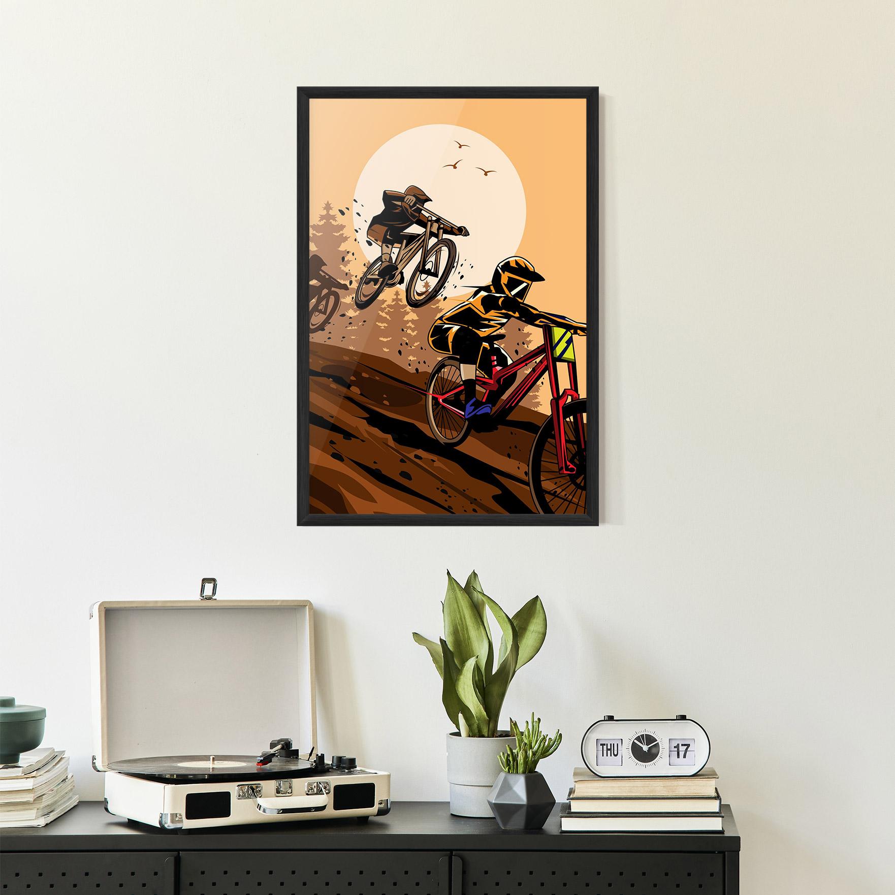 Poster Înrămat Downhill Bike mockup 2