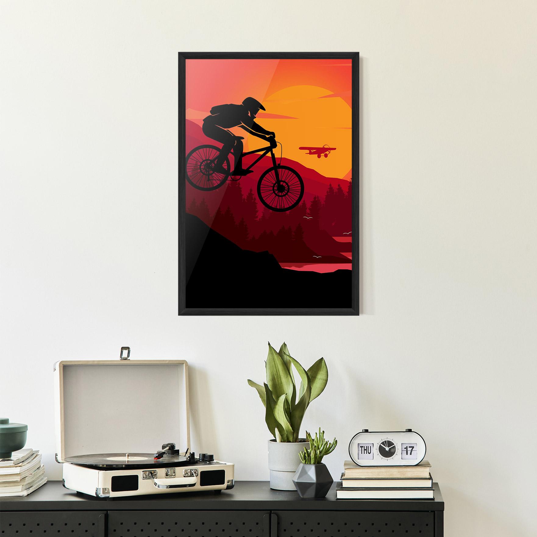 Poster Înrămat Mountain Bike Sunset mockup 2