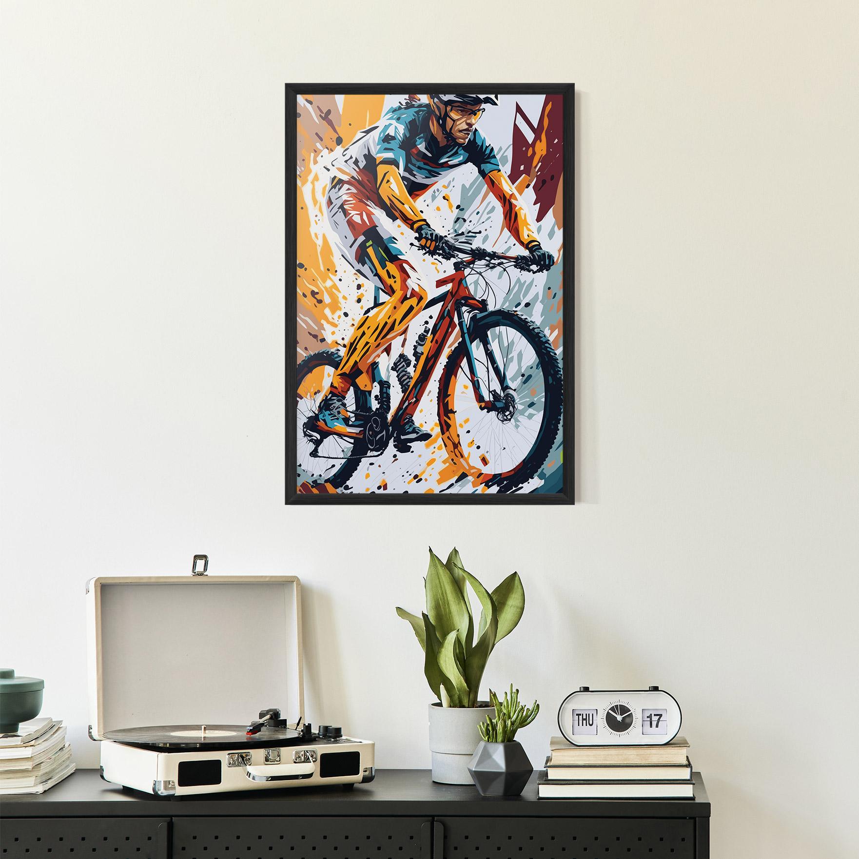 Poster Înrămat Orange Bike Art mockup 2