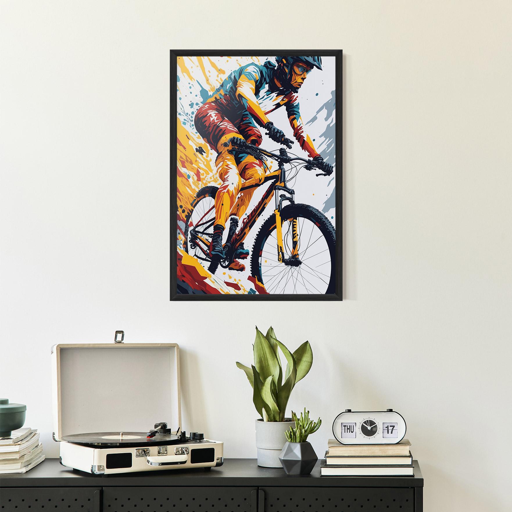 Poster Înrămat Yellow Bike Art mockup 2