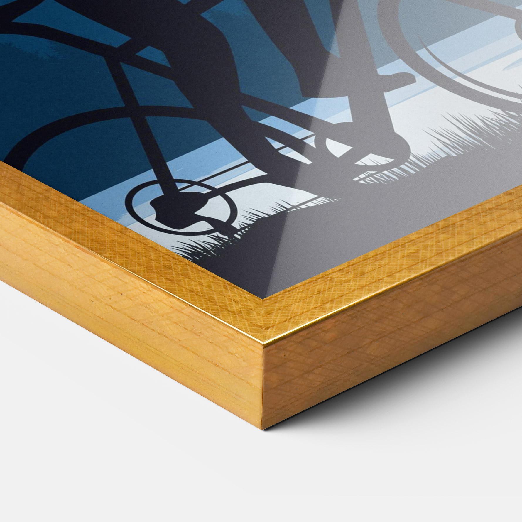 Poster Înrămat Blue Light Bike mockup 3