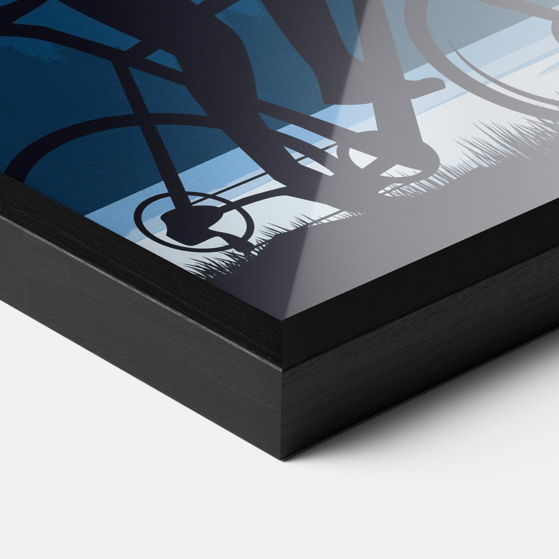 Poster Înrămat Blue Light Bike mockup 3