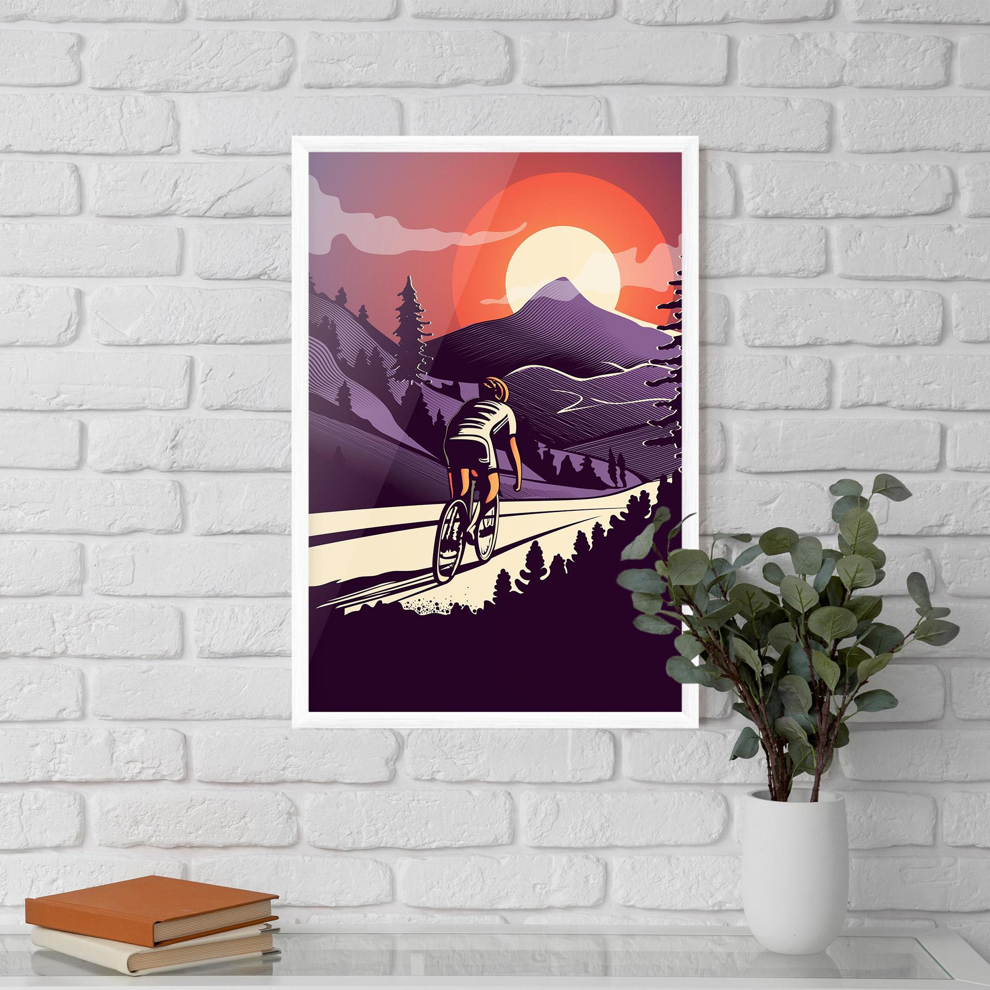 Poster Înrămat Cycling Sunset mockup 5