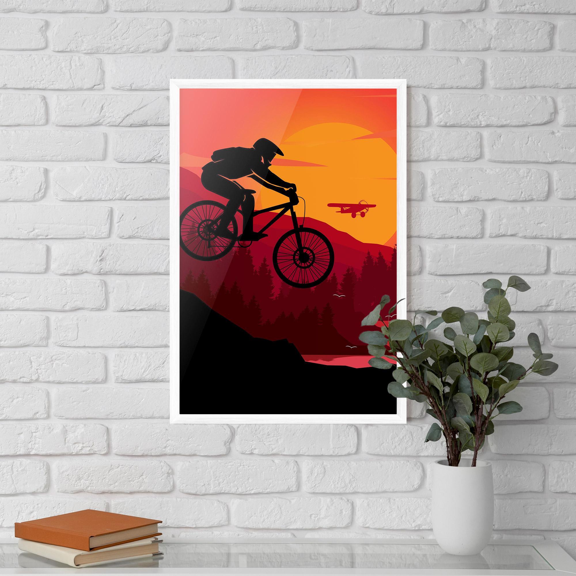 Poster Înrămat Mountain Bike Sunset mockup 5