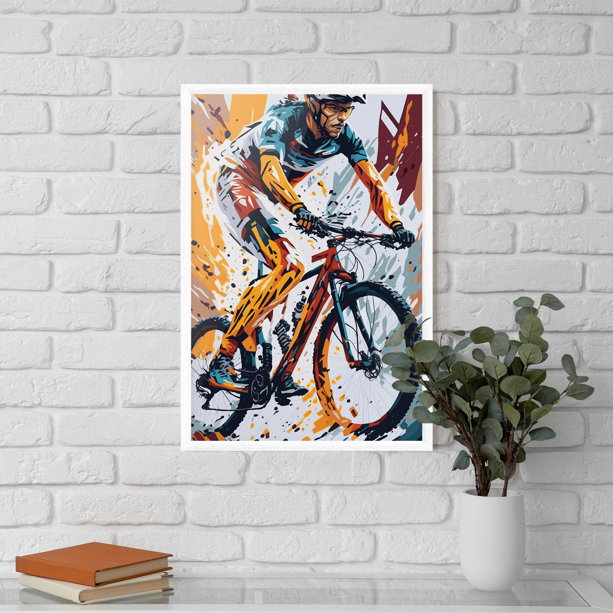 Poster Înrămat Orange Bike Art mockup 5