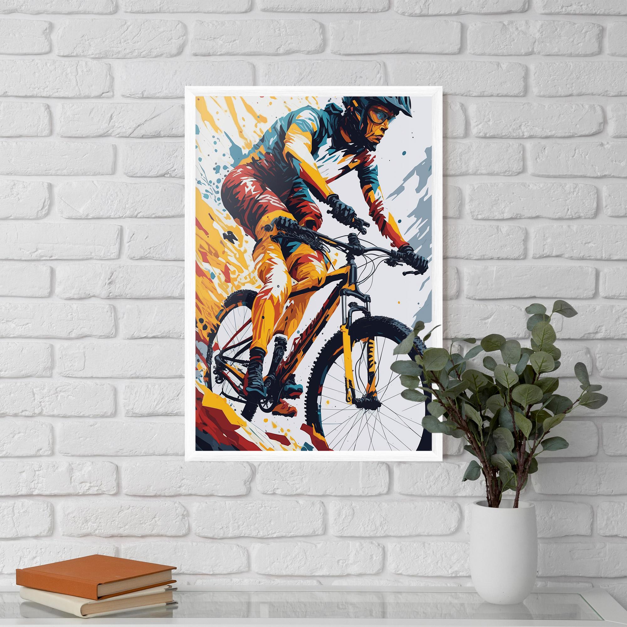 Poster Înrămat Yellow Bike Art mockup 5