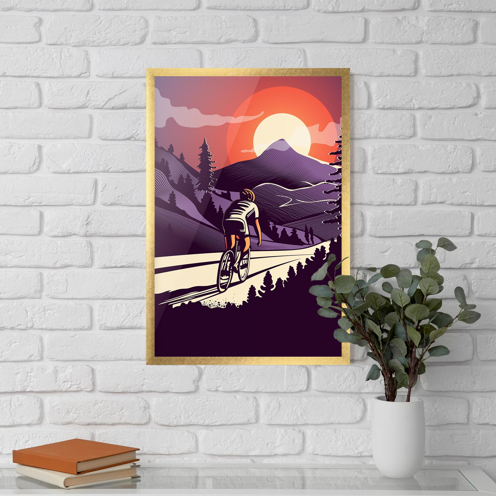 Poster Înrămat Cycling Sunset mockup 5