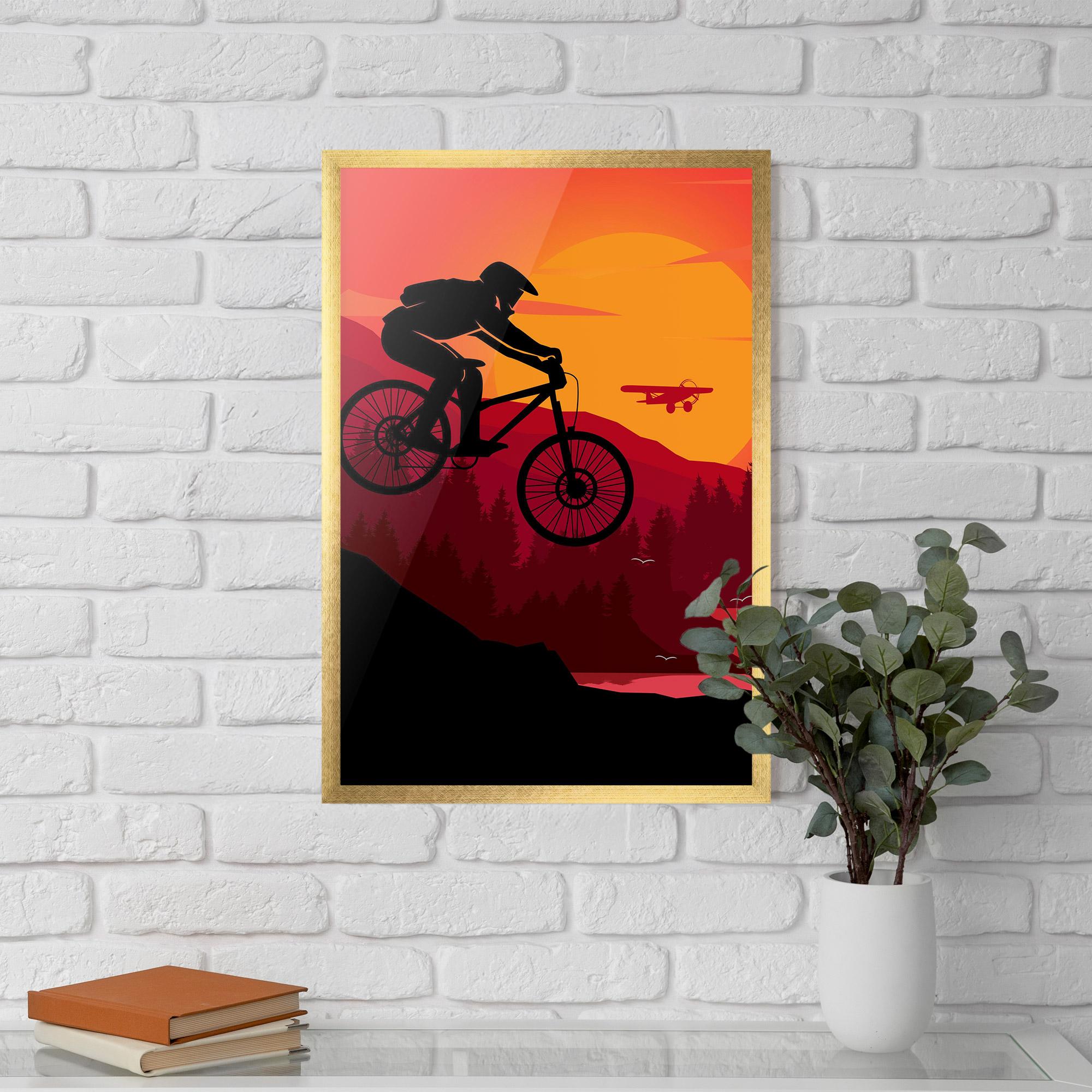 Poster Înrămat Mountain Bike Sunset mockup 5