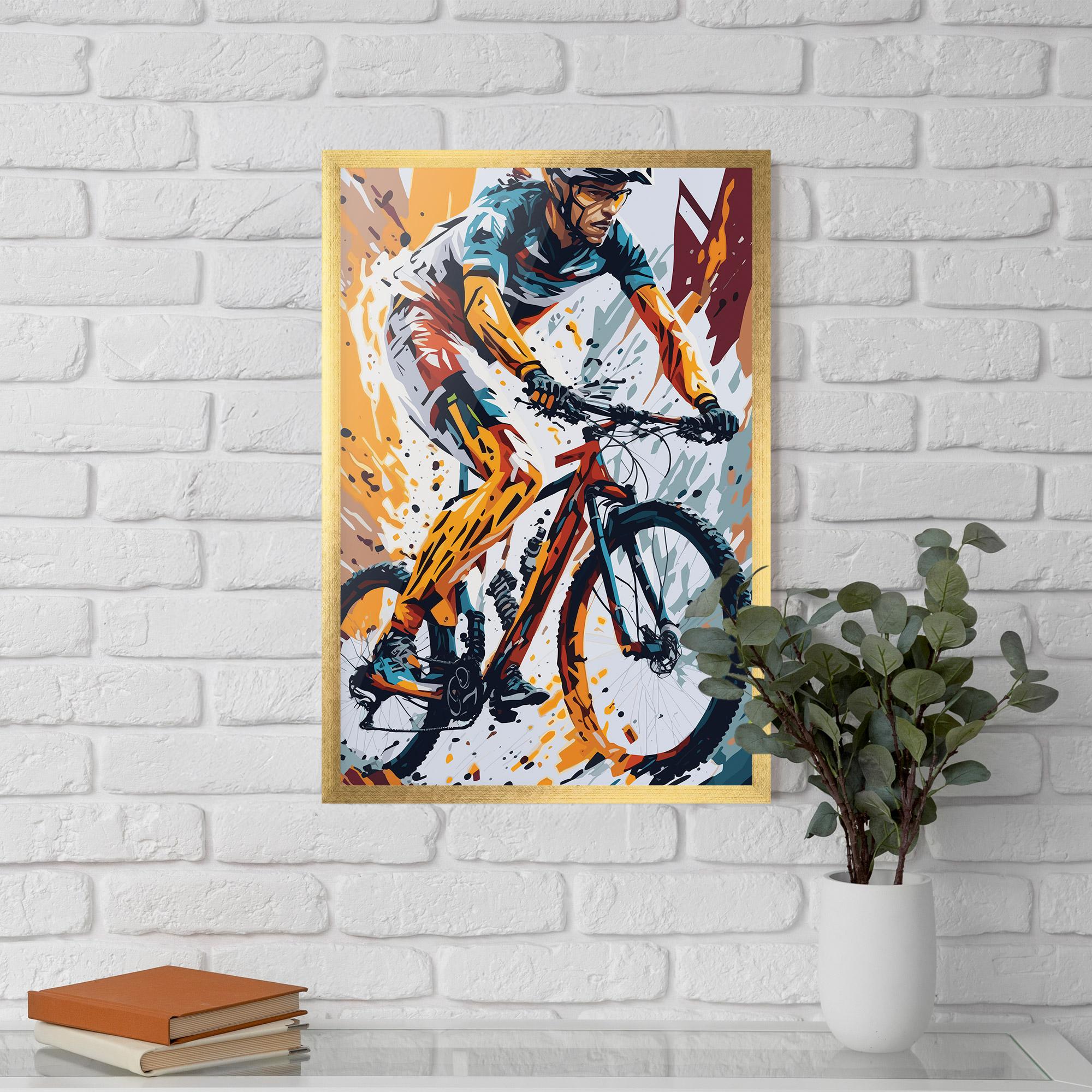 Poster Înrămat Orange Bike Art mockup 5
