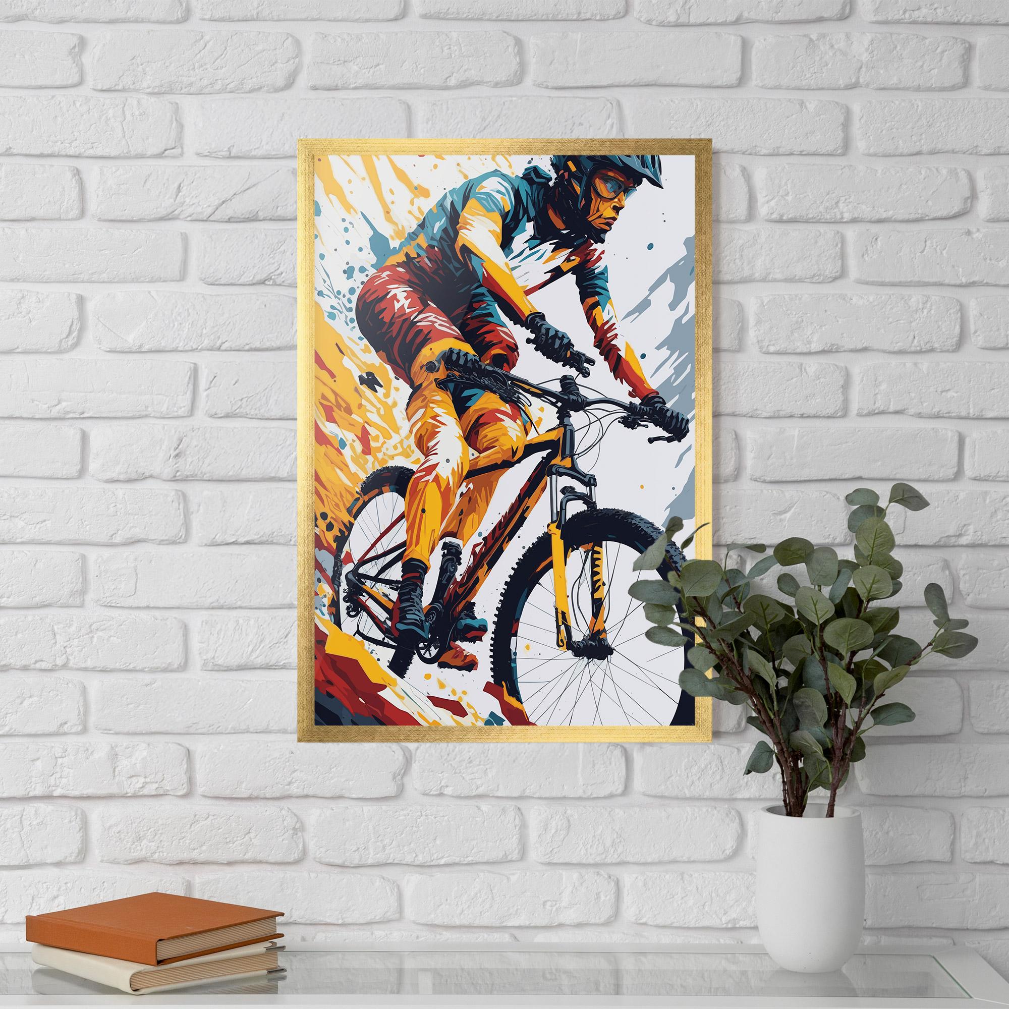 Poster Înrămat Yellow Bike Art mockup 5