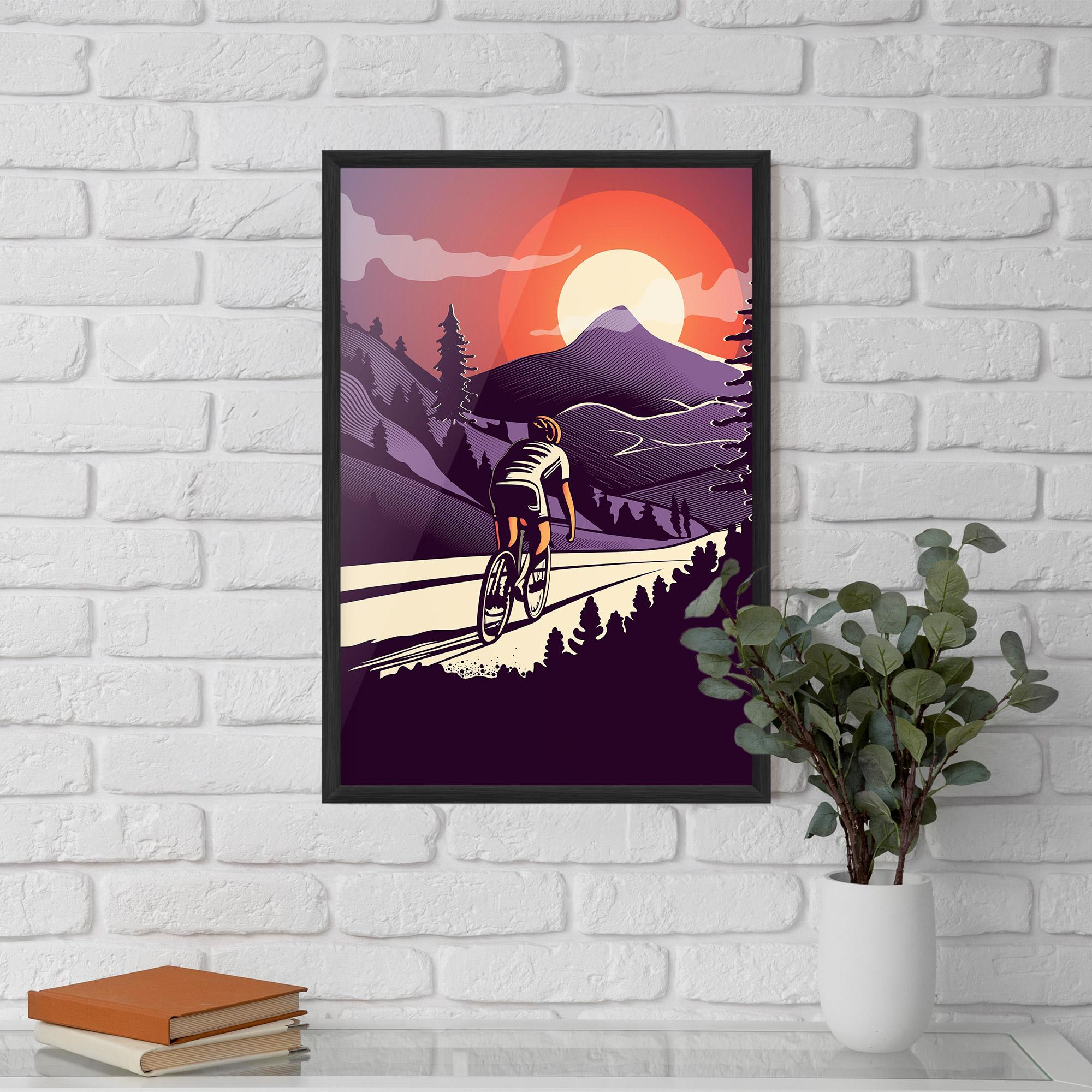 Poster Înrămat Cycling Sunset mockup 5