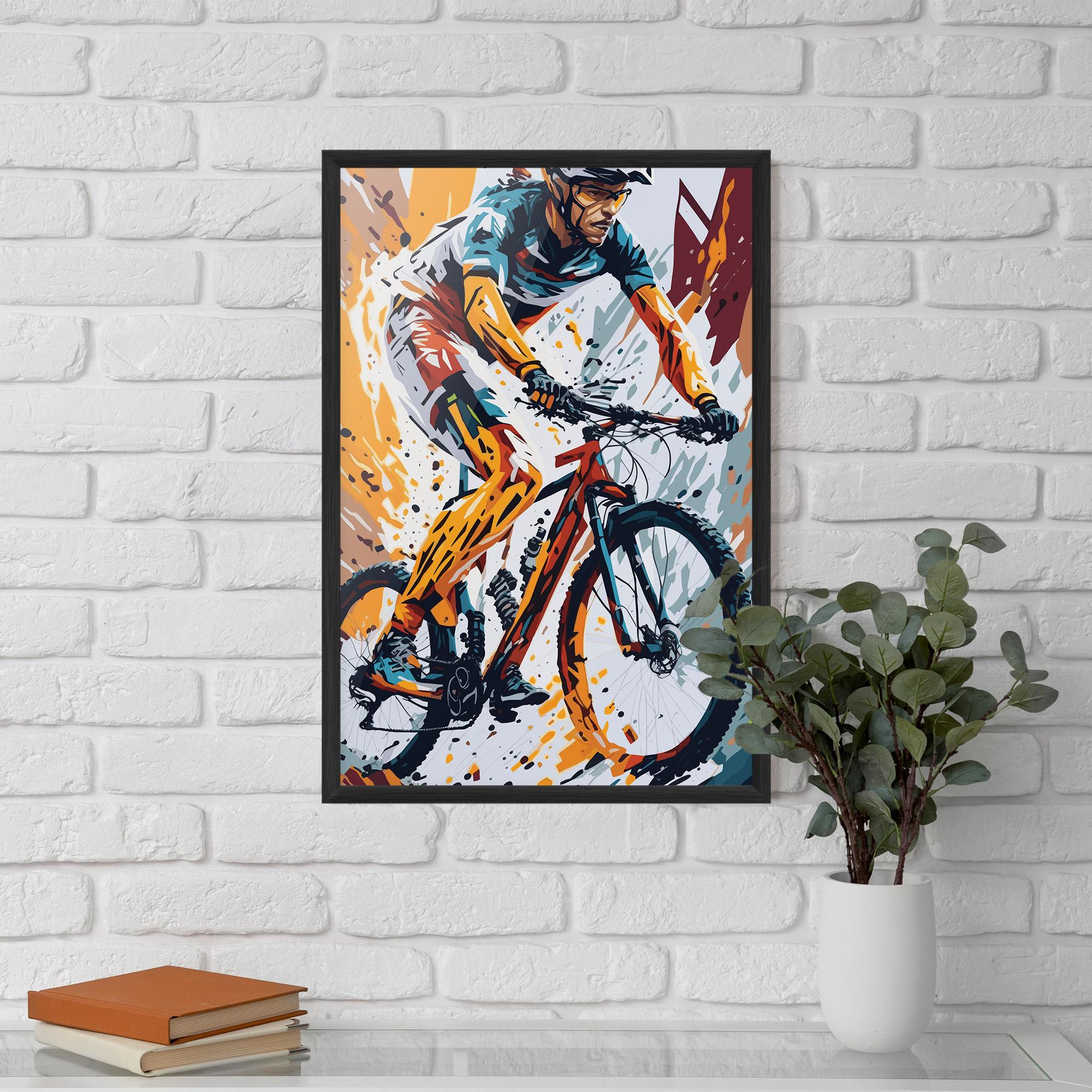 Poster Înrămat Orange Bike Art mockup 5