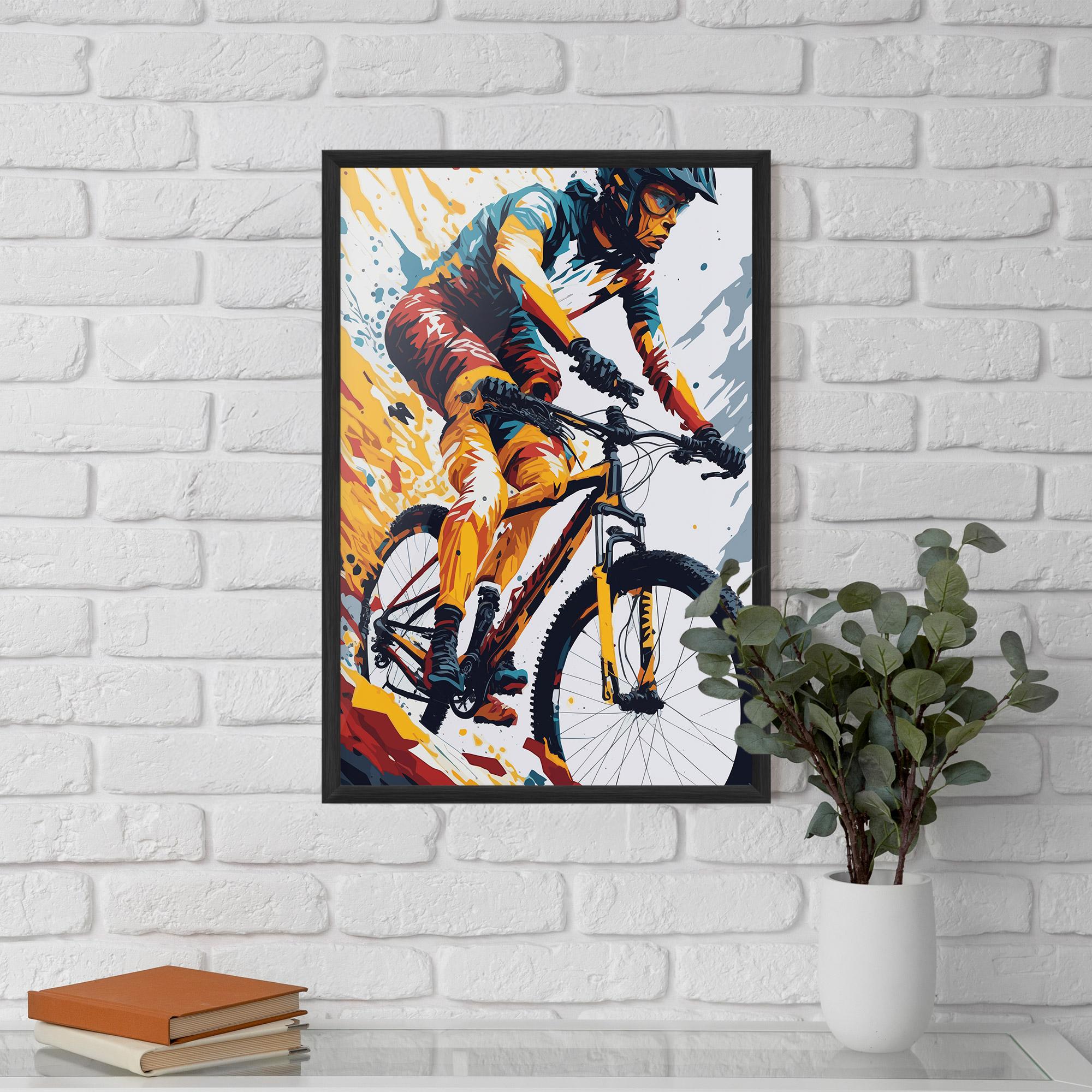 Poster Înrămat Yellow Bike Art mockup 5