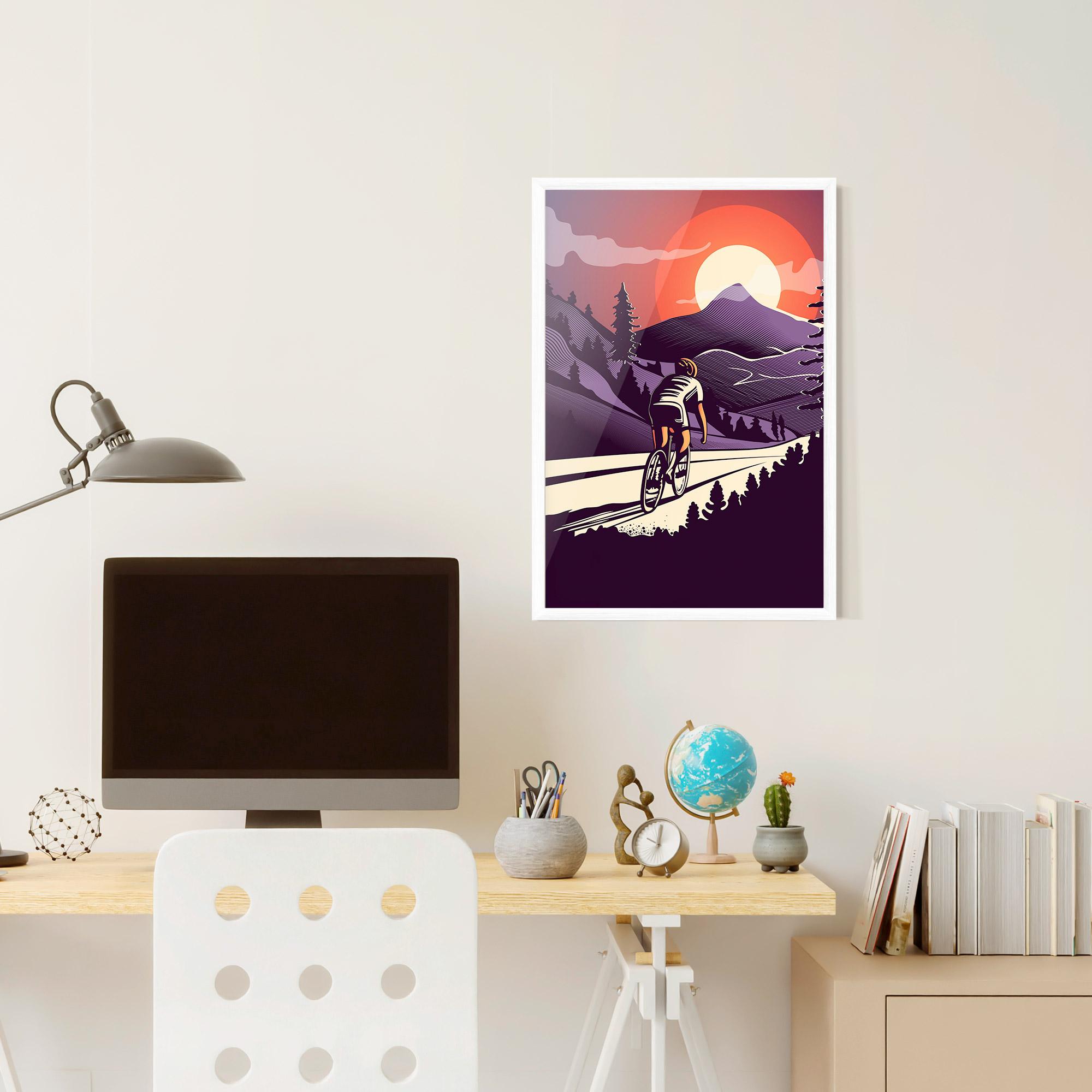 Poster Înrămat Cycling Sunset mockup 6