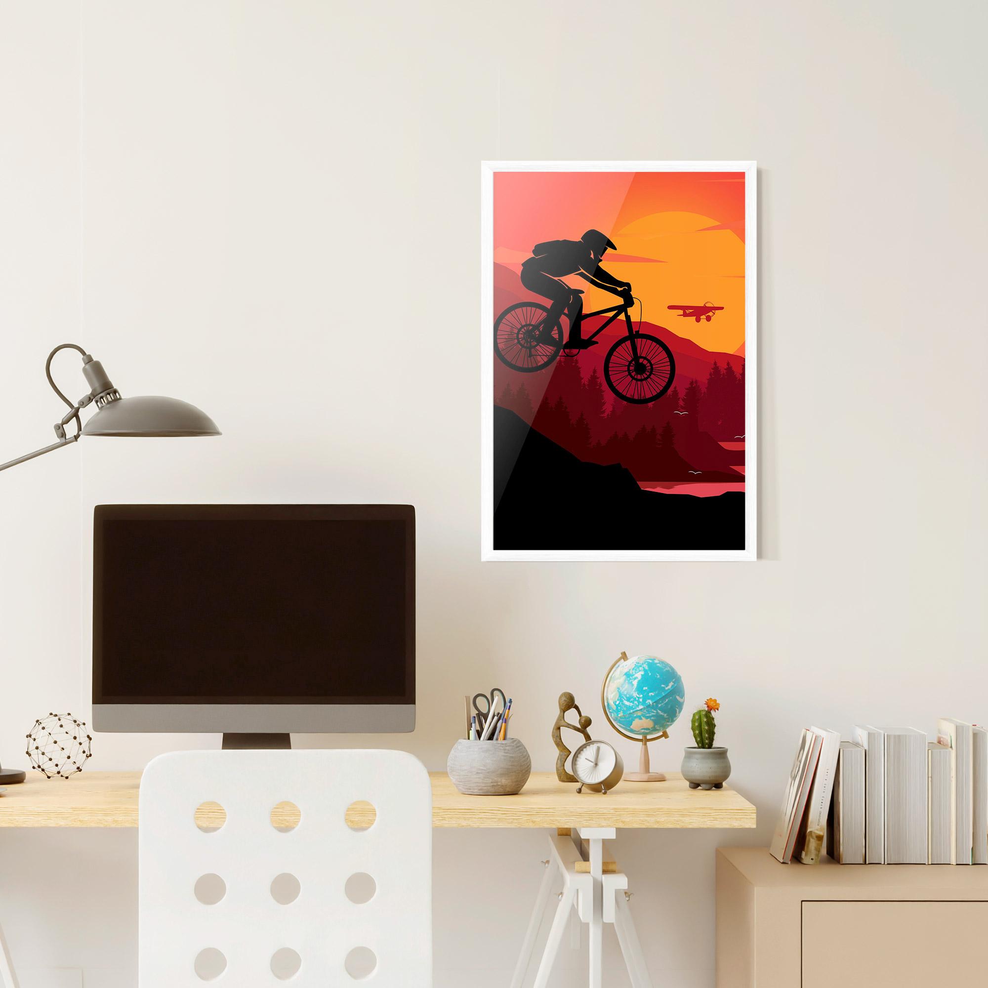 Poster Înrămat Mountain Bike Sunset mockup 6