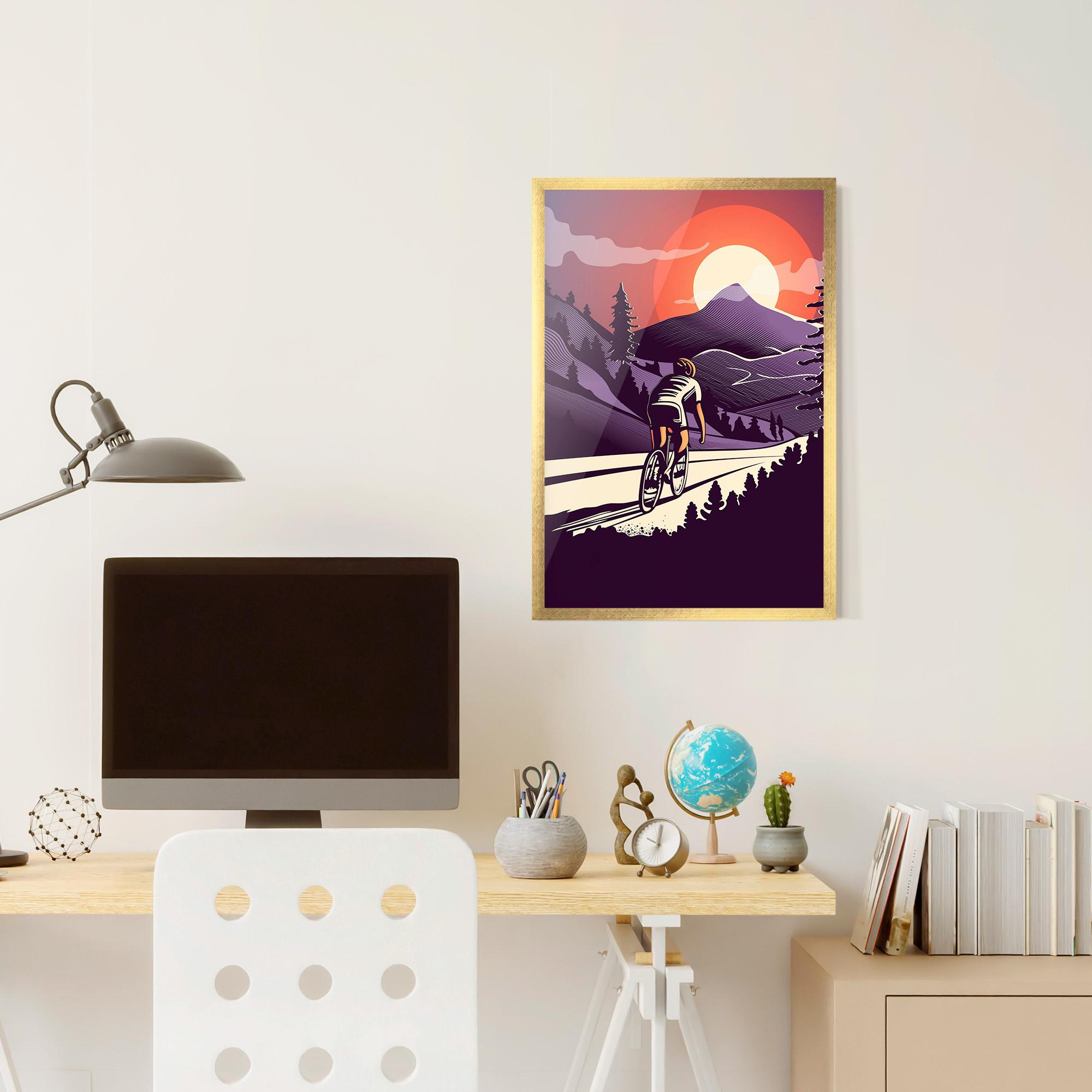 Poster Înrămat Cycling Sunset mockup 6