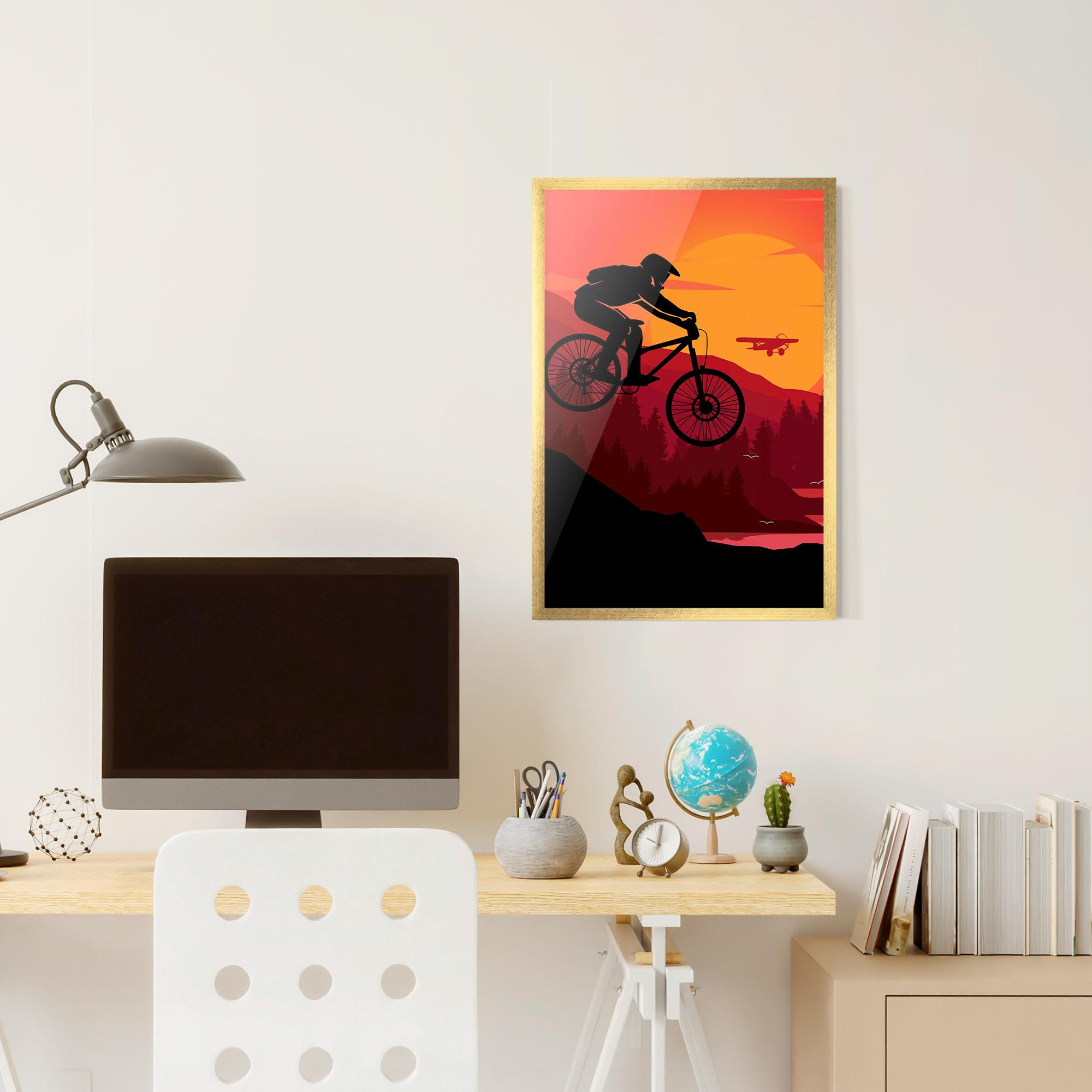Poster Înrămat Mountain Bike Sunset mockup 6